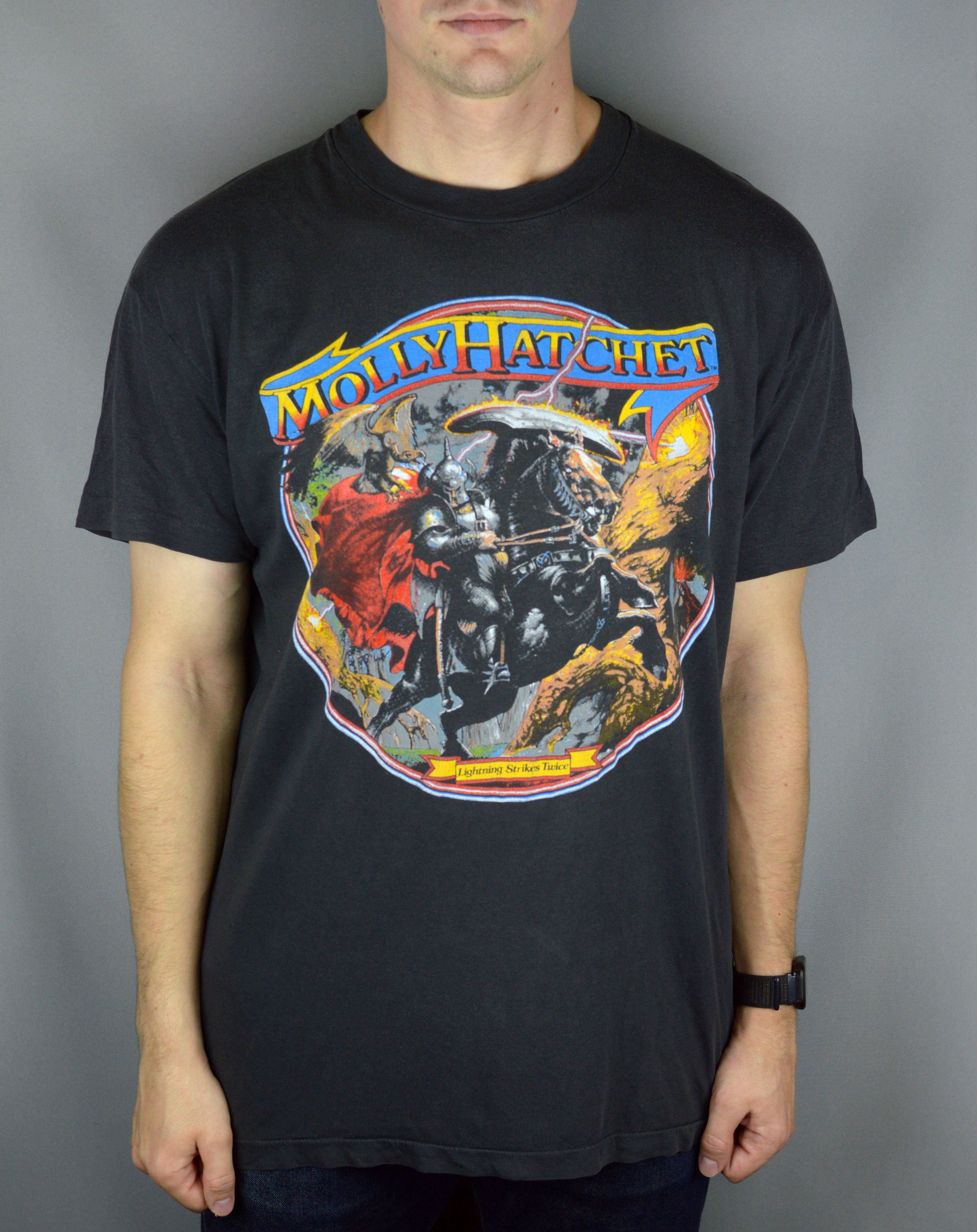 Band Tees × Vintage Vintage Molly Hatchet Hell Yeah 1988 t shirt Size US XL / EU 56 / 4 - 1 Thumbnail