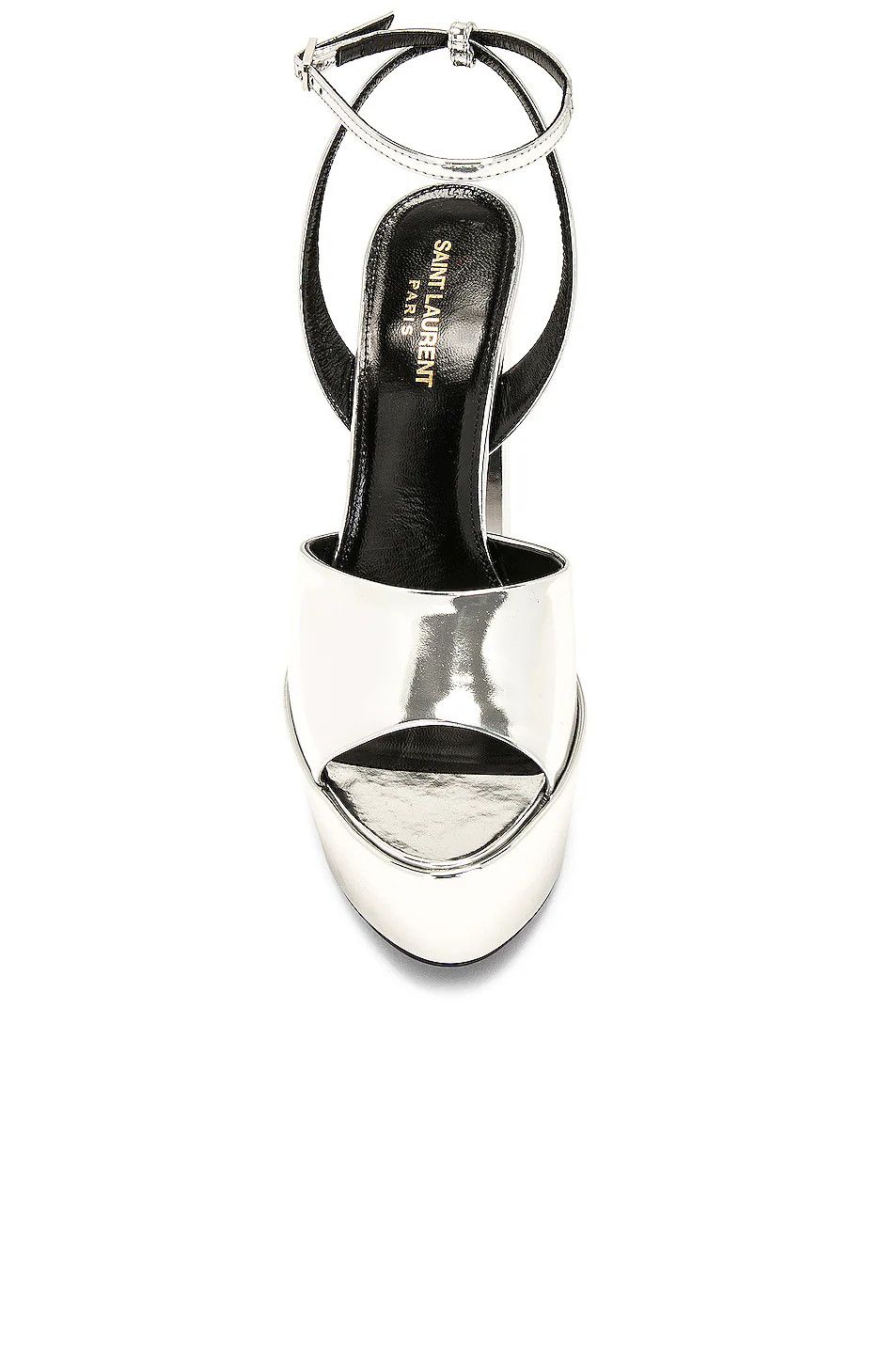 Saint Laurent Paris o1bcso1str1124 Jodie Platform Sandals in Argento Size US 10 / IT 40 - 4 Thumbnail