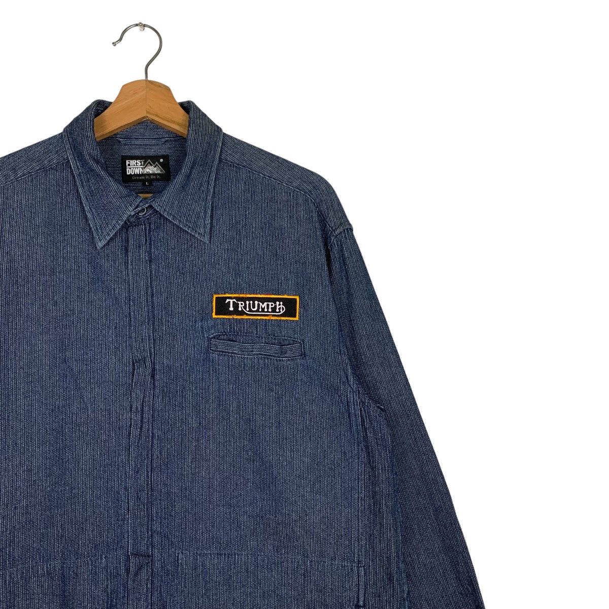 Japanese Brand FIRST DOWN Triumph Denim Casual Jacket #0884-C39 Size US L / EU 52-54 / 3 - 5 Thumbnail