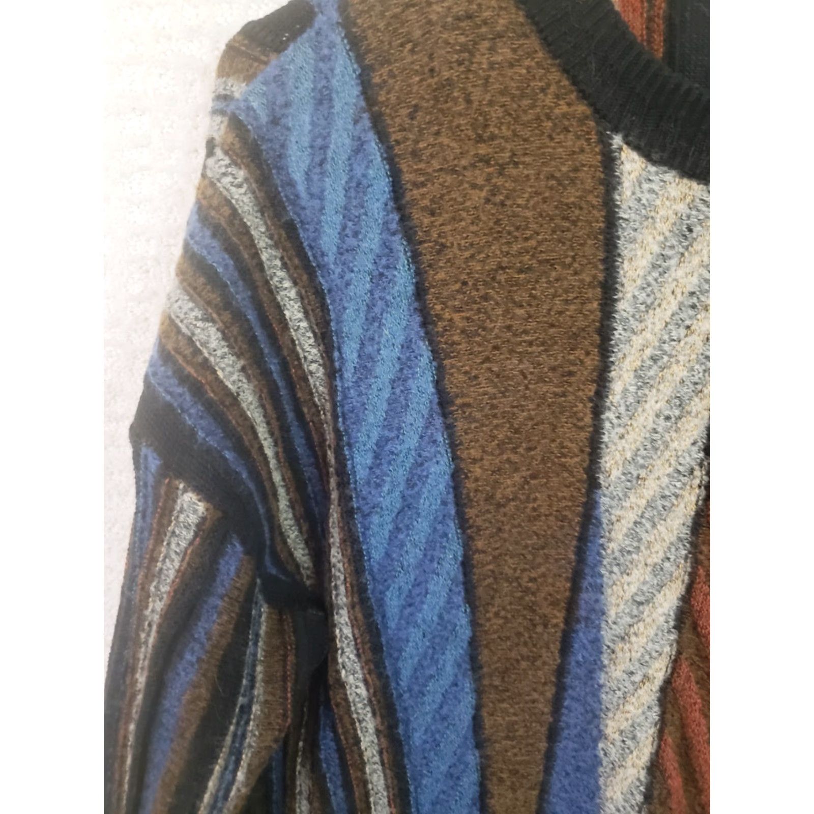 Vintage St Croix Knit Sweater Men L Brown Blue Orange Geometric Crew Neck 90s Casual Pullover Size US L / EU 52-54 / 3 - 5 Thumbnail