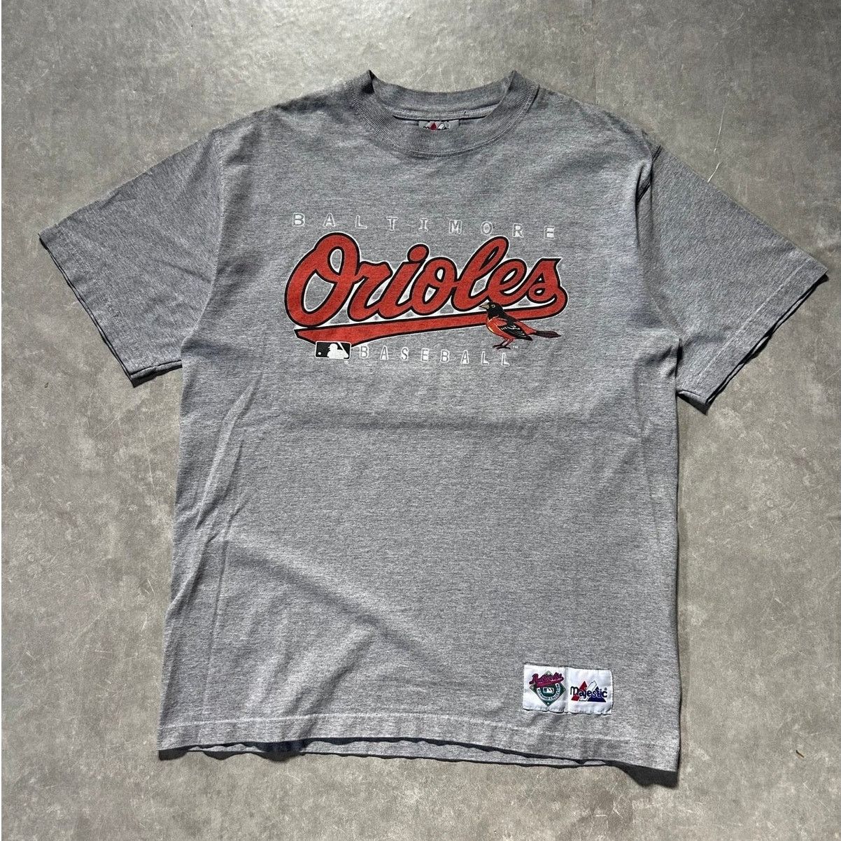 Majestic 90s Vintage Baltimore Orioles Script Grey T Shirt Size M Size US M / EU 48-50 / 2 - 1 Thumbnail