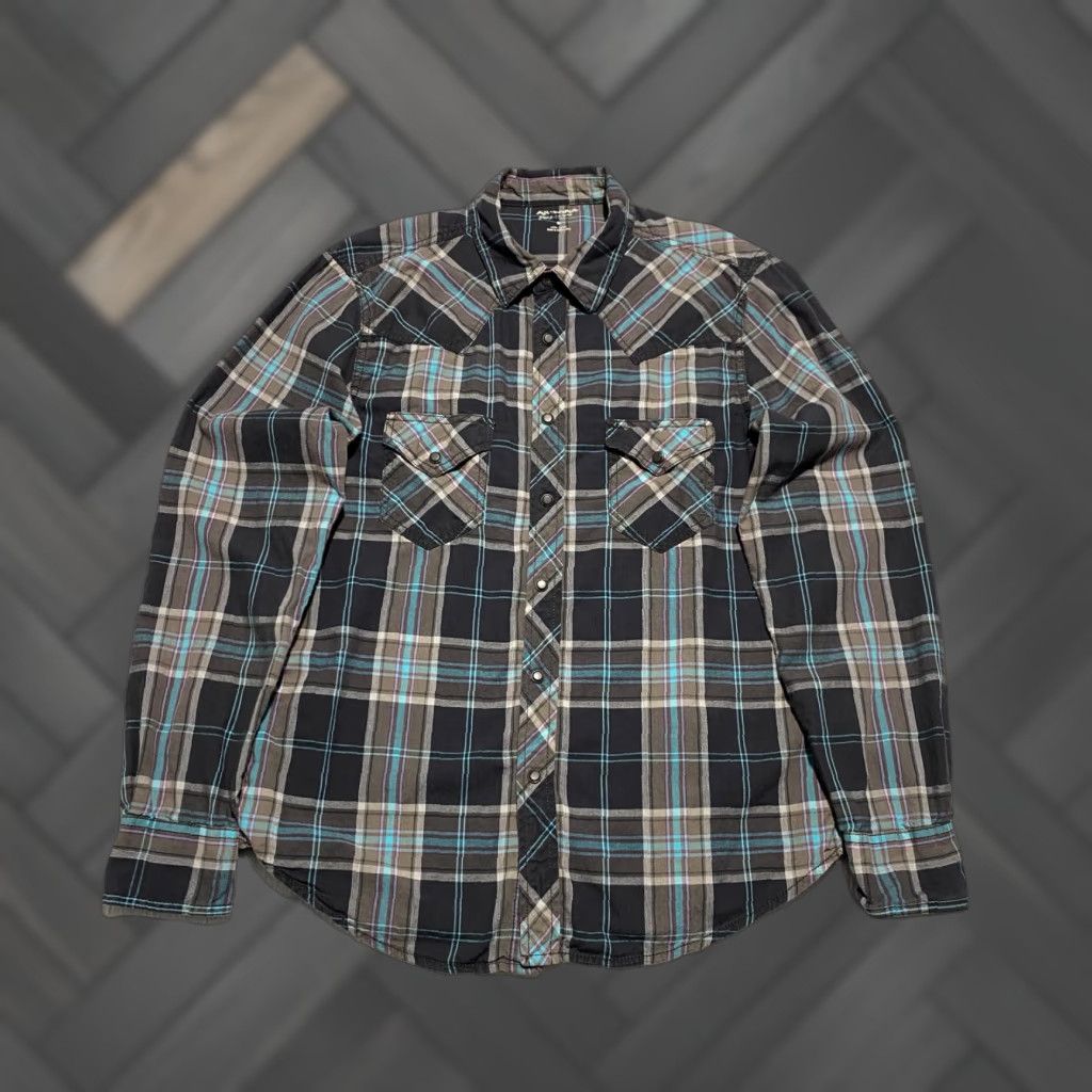 Vintage Arizona Shirt Mens M Plaid Pearl Snap Casual Western Cowboy Size US M / EU 48-50 / 2 - 1 Thumbnail