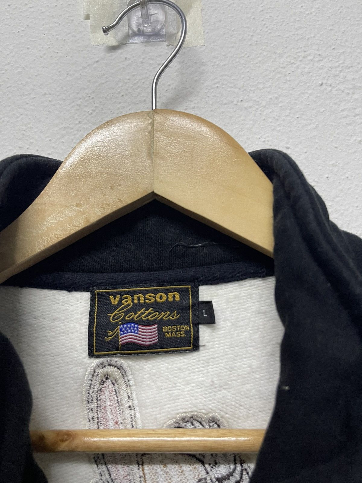 Japanese Brand × Vanson Leathers × Vintage 2000s VANSON X T.F.O.A STRIPES EMBROIDERED ZIPPER SWEATER Size US L / EU 52-54 / 3 - 13 Thumbnail