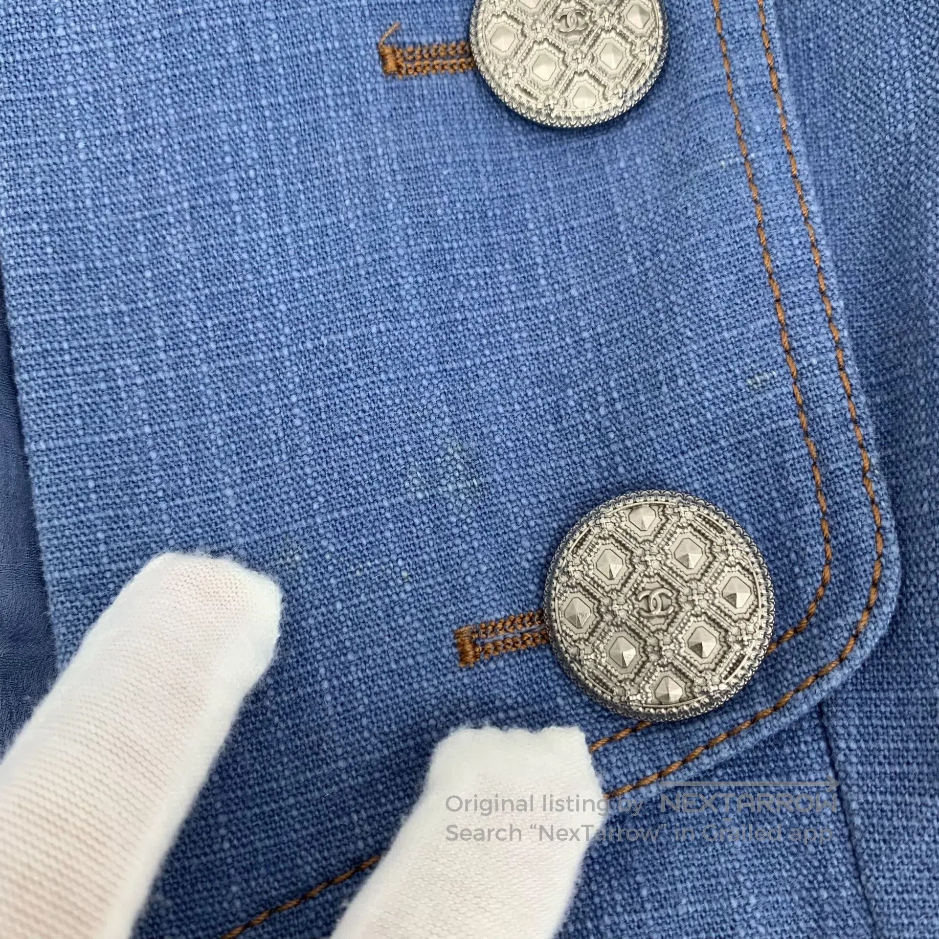 Chanel Chanel Deep blue button decorated cotton lapel long sleeve Size XS / US 0-2 / IT 36-38 - 9 Thumbnail