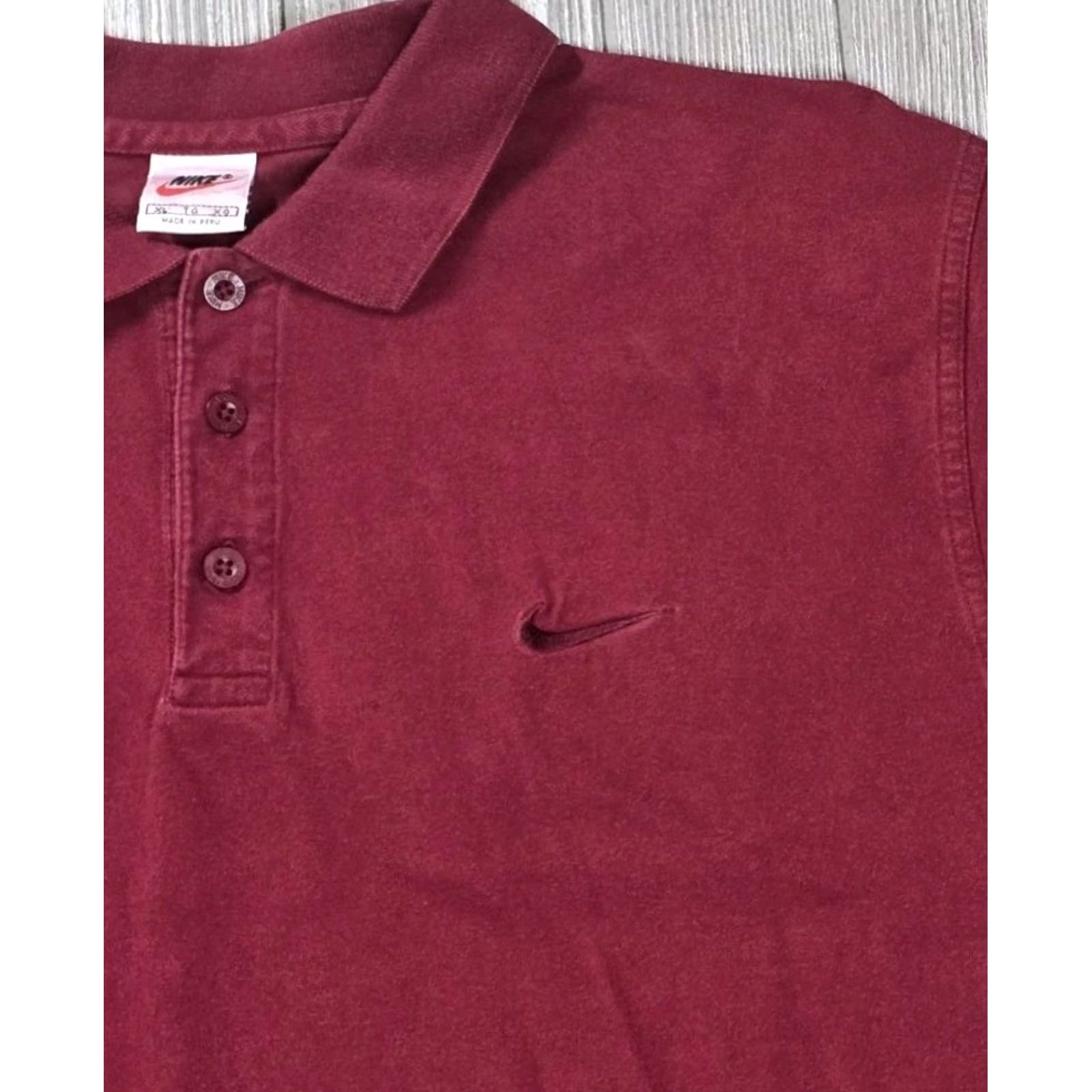 Nike VINTAGE Nike Polo Shirt Mens XL Maroon Swoosh Embroidered Short Sleeve 90s Size US XL / EU 56 / 4 - 3 Thumbnail