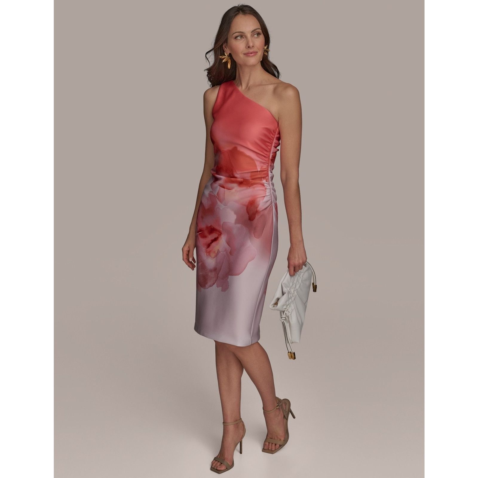 Donna Karan Donna Karan New York Womens One-Shoulder Midi Dress 16 Size XXL / US 16-18 / IT 52-54 - 2 Thumbnail