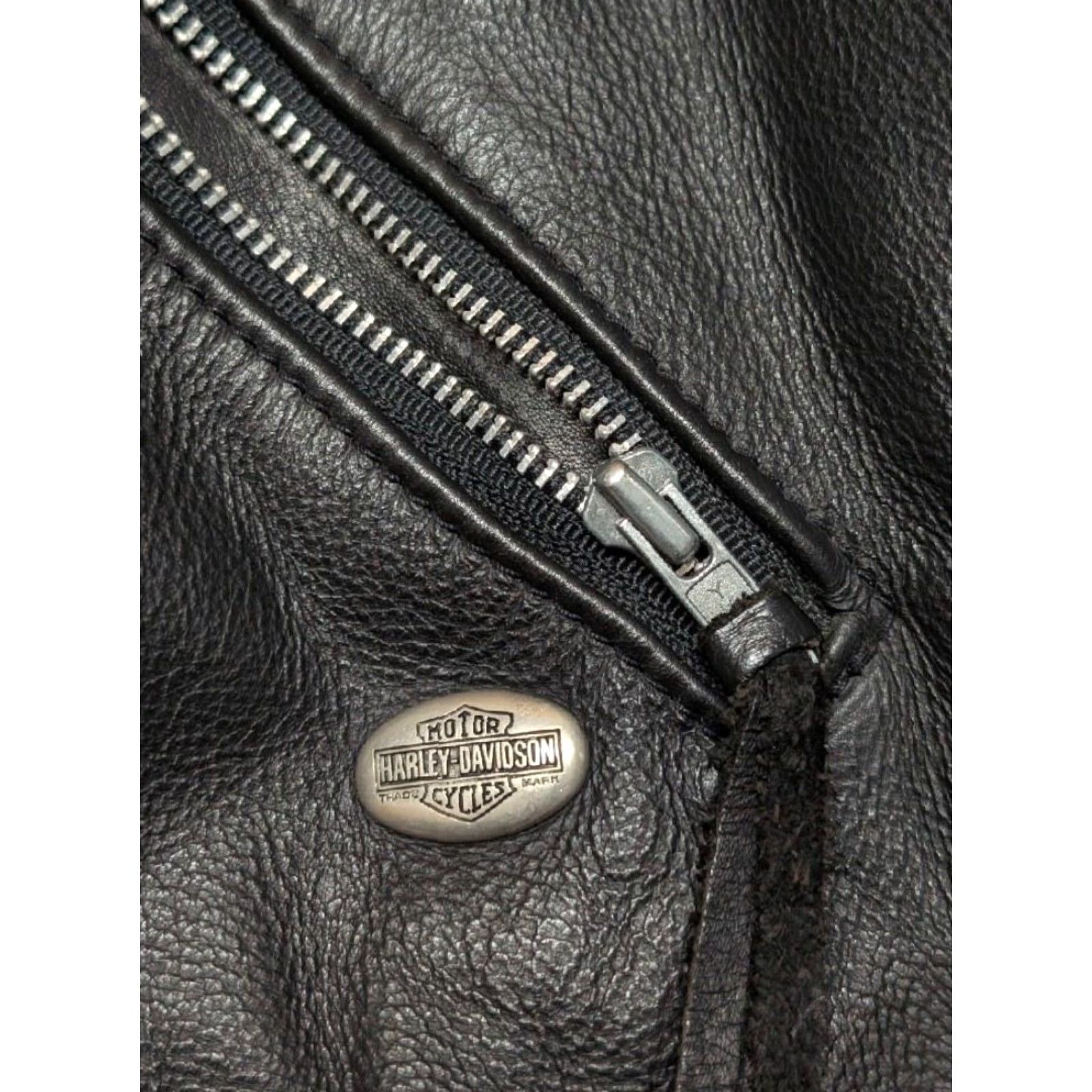 Harley Davidson VINTAGE Harley-Davidson Leather Jacket Mens L Black 44 USA Made Motorcycle Jacket Size US L / EU 52-54 / 3 - 7 Thumbnail