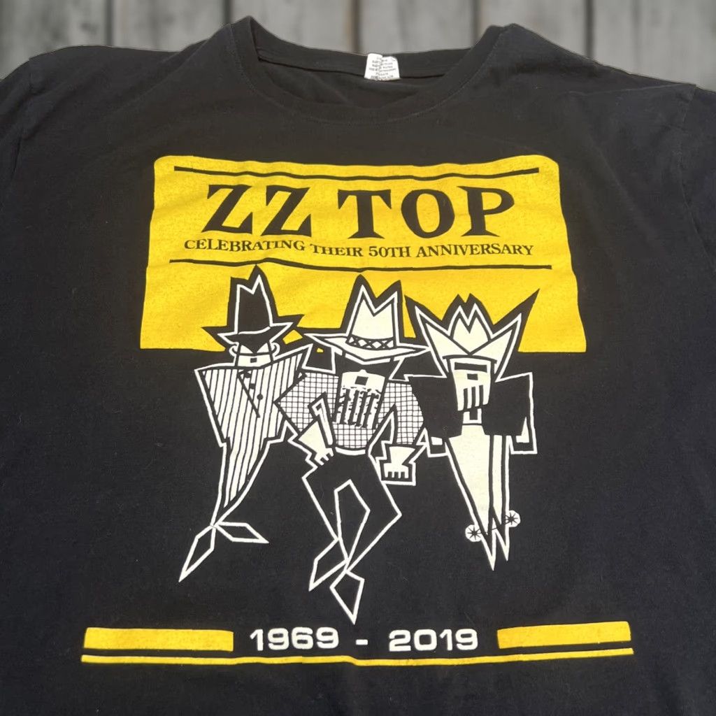 Vintage ZZ Top 50th Anniversary T Shirt Men 2XL Graphic Black Faded CJ & K Size US XXL / EU 58 / 5 - 1 Thumbnail