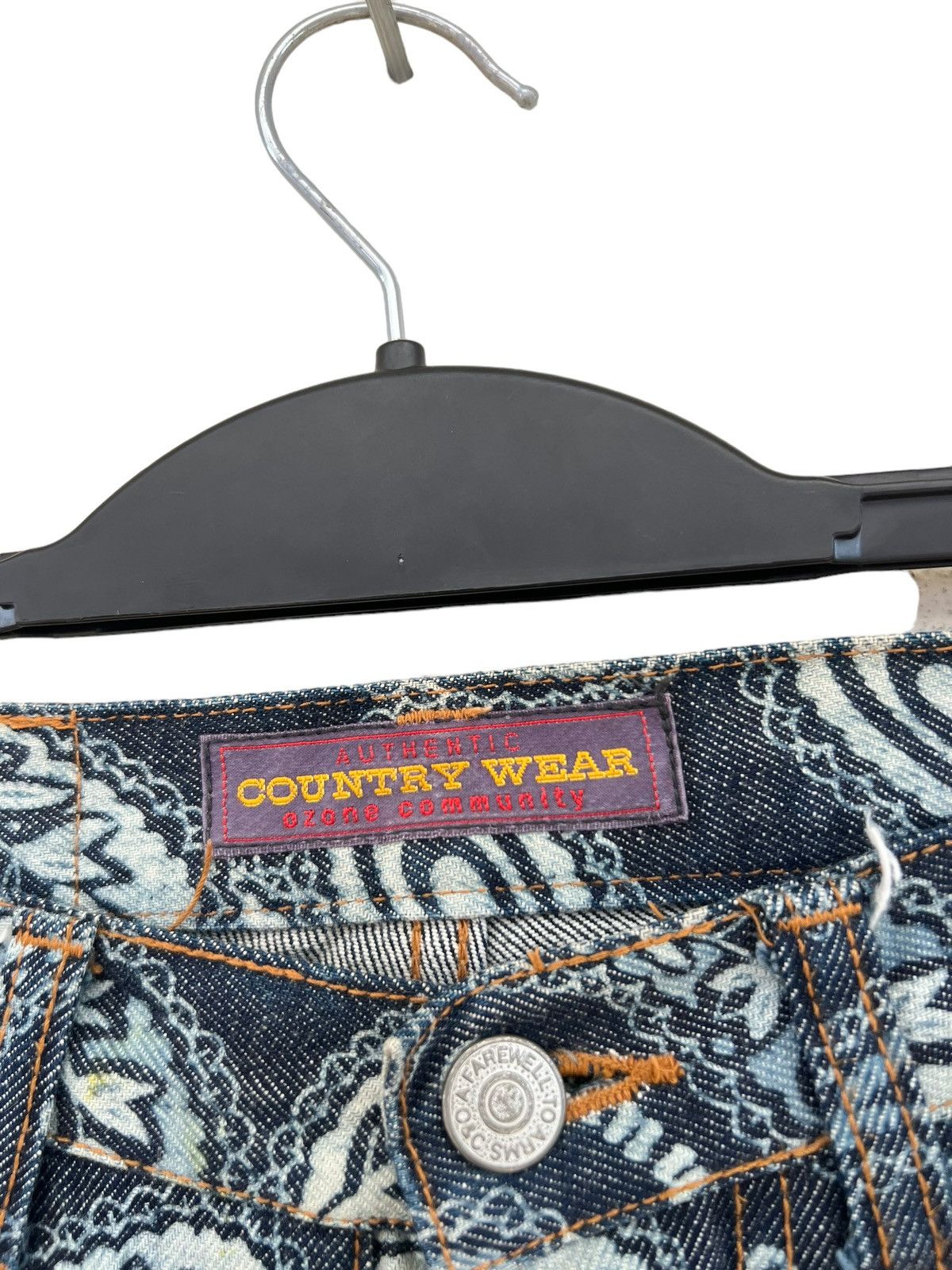 Vintage VTG 90s Ozone Community Tokyo Paisley Denim Bootcut Jeans Size US 29 - 7 Thumbnail