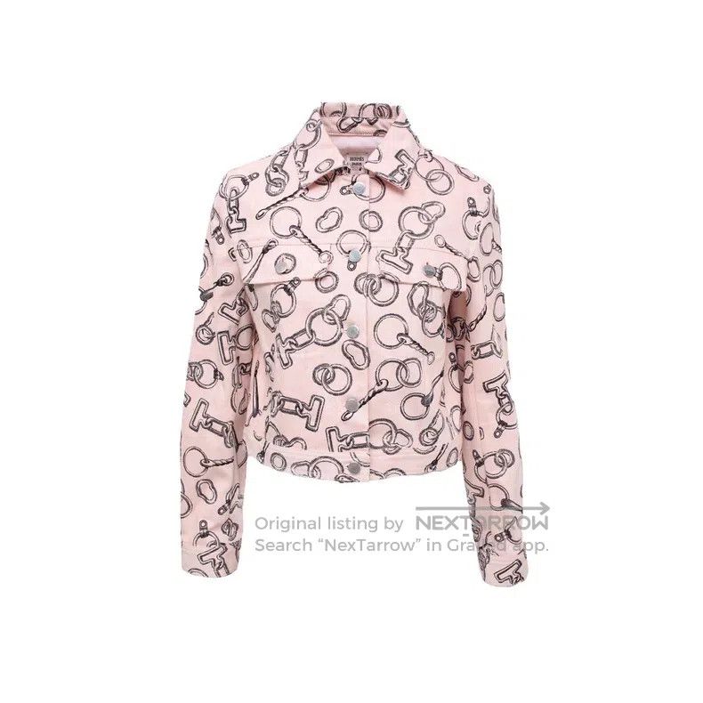 Hermes Hermes Pink Buckle Denim Short Jacket Size XS / US 0-2 / IT 36-38 - 1 Thumbnail