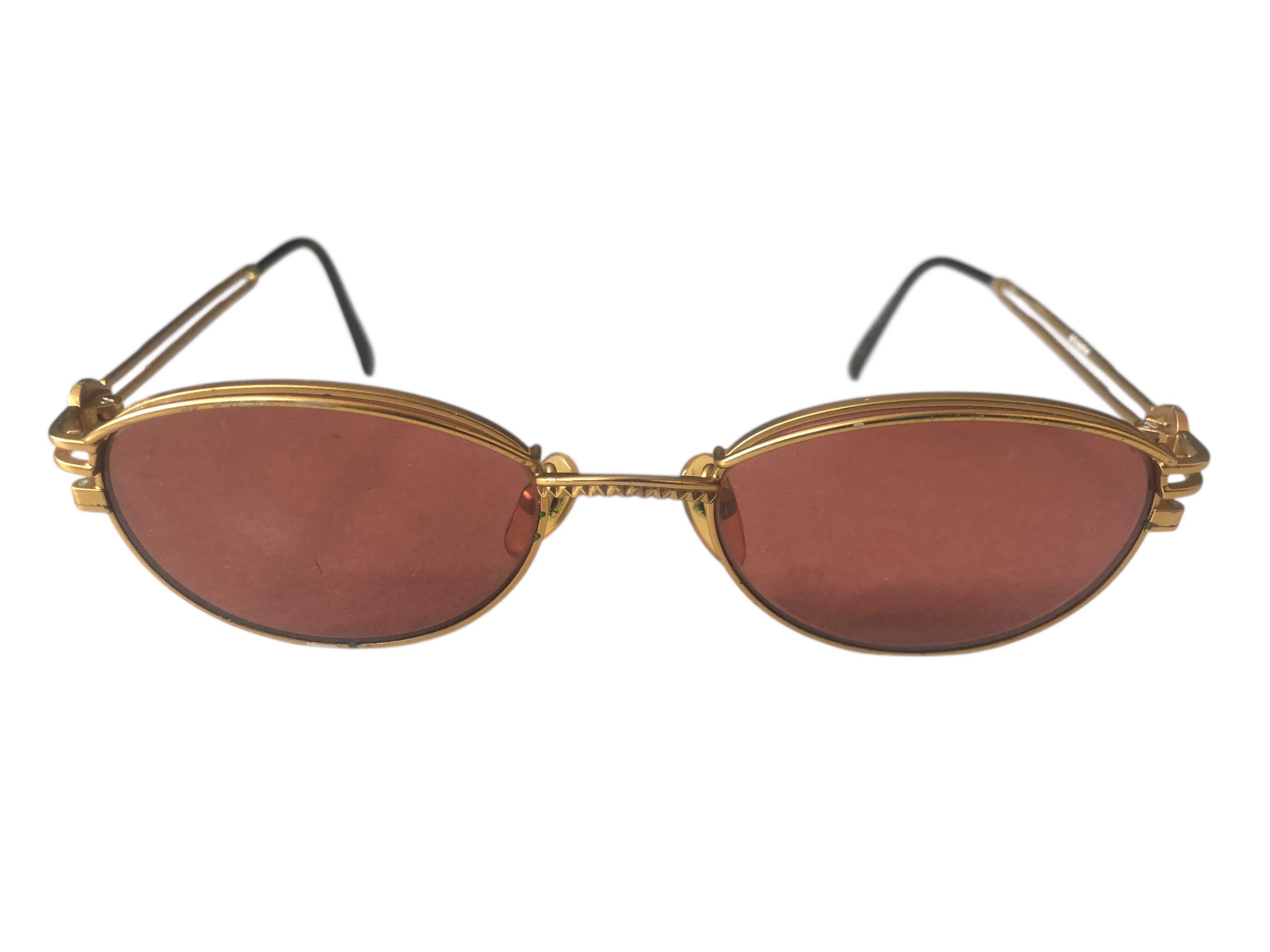 Jean Paul Gaultier 💯🔥Vintage JPG JEAN PAUL GAULTIER 58-6104 Gold Sunglasses Size ONE SIZE - 6 Thumbnail