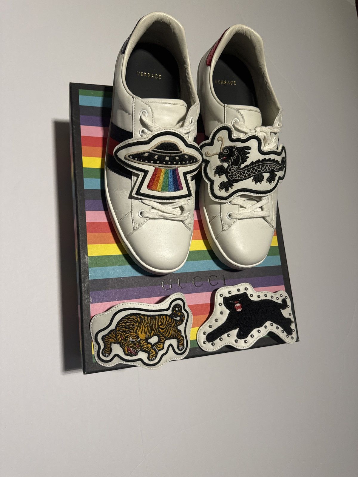 Gucci Gucci Ace Patches Mens Size 12.5G US13 Size US 13 / EU 46 - 8 Thumbnail