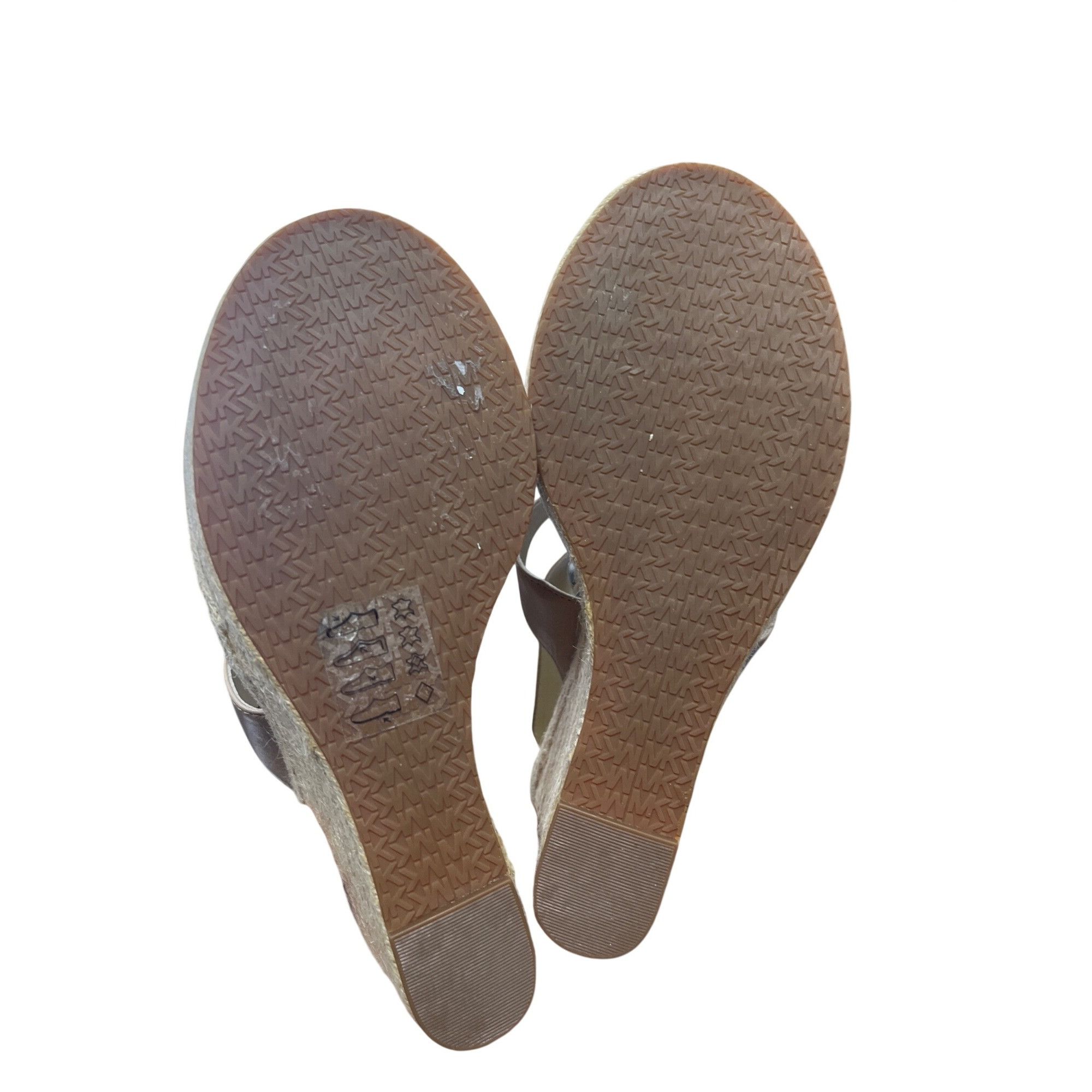 Michael Kors Michael Kors wms tan leather gold accent 4" wedge heels sz 7 Size US 7 / IT 37 - 5 Thumbnail