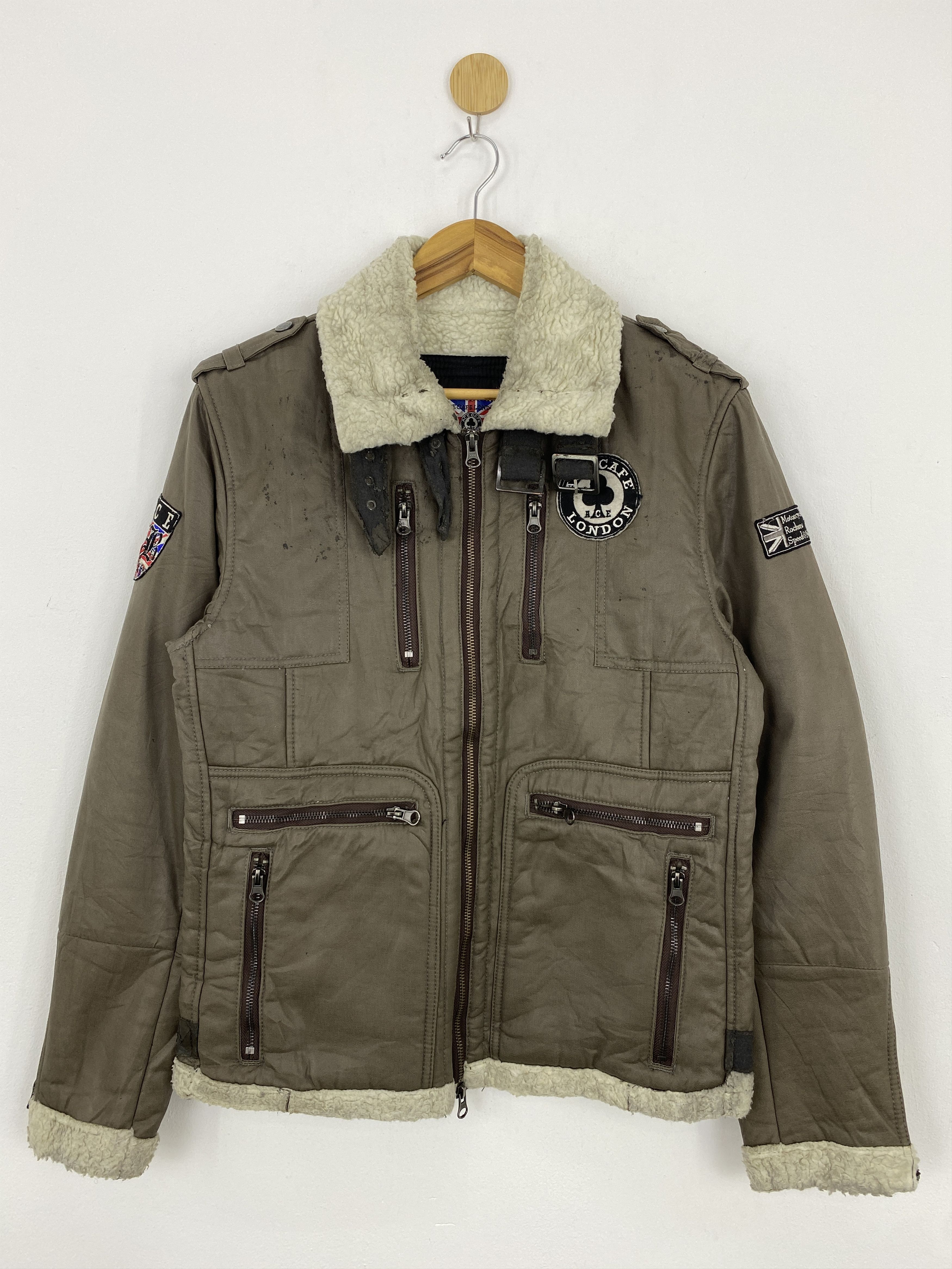Japanese Brand Vintage Ace Cafe London Bomber Sherpa Jacket J1815 Size US M / EU 48-50 / 2 - 1 Thumbnail