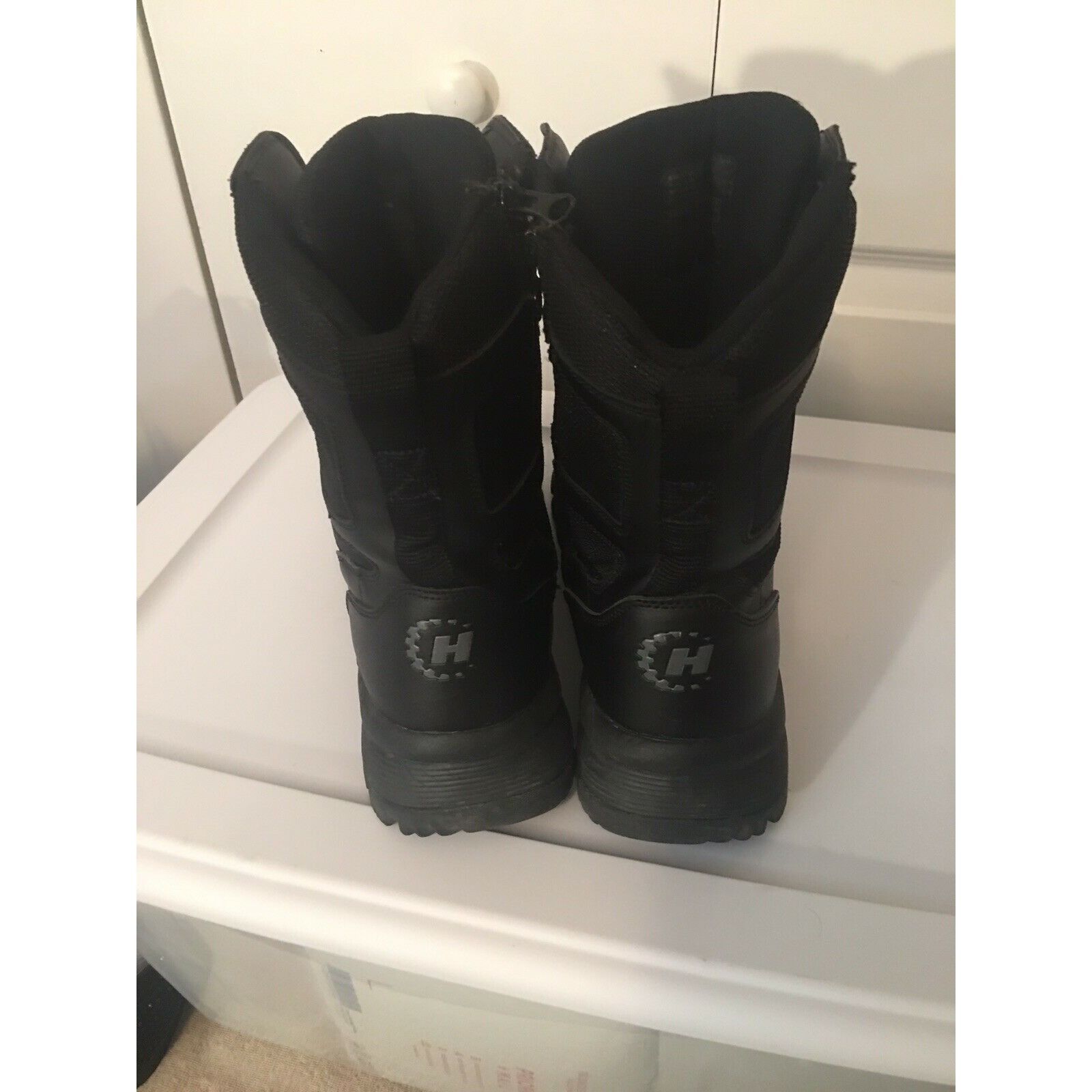 Other HY-TEST STEEL TOE Safety Side Zip/lace BLACK LEATHER BOOTS Size US 11.5 / EU 44-45 - 9 Thumbnail