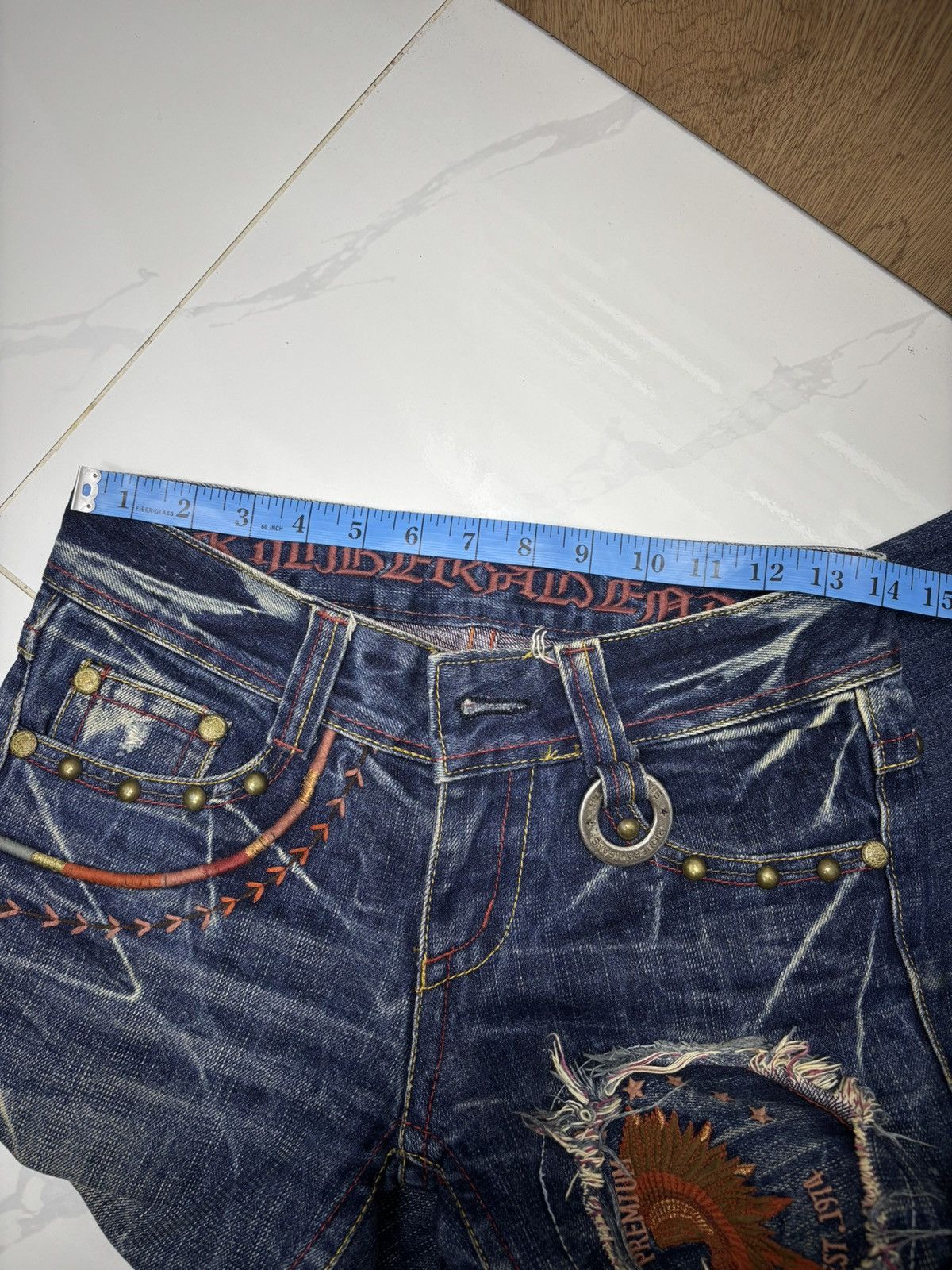 Hysteric Glamour RIOBERA DISTRESSED FLARED BOOTCUT JEANS Size 29" - 14 Thumbnail