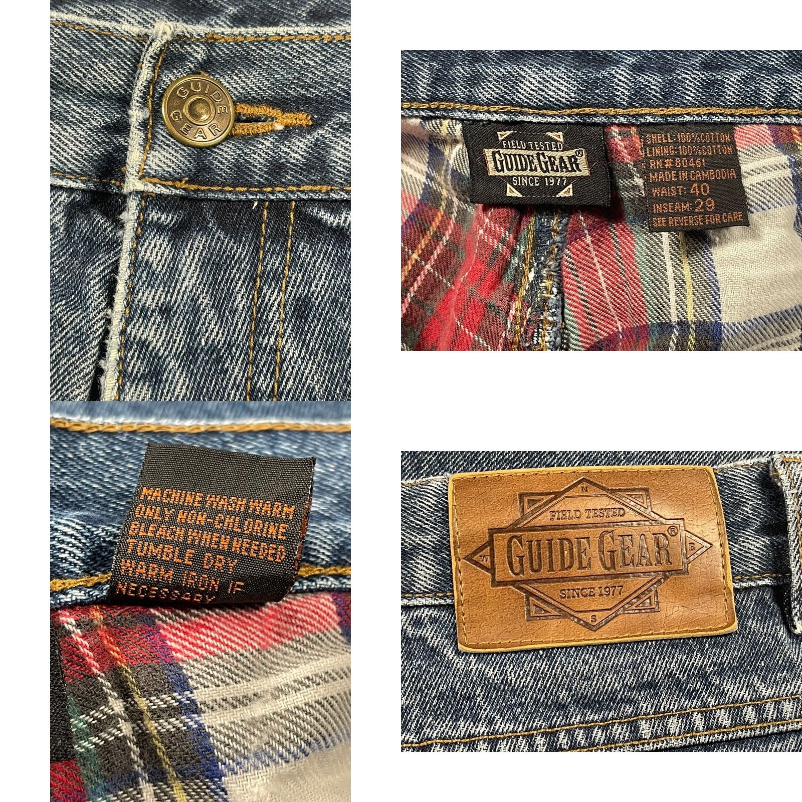 Denime Guide Gear Relaxed Fit Jeans Men’s Blue Cotton Size 40Wx29L Casual Denim Size US 40 / EU 56 - 8 Thumbnail