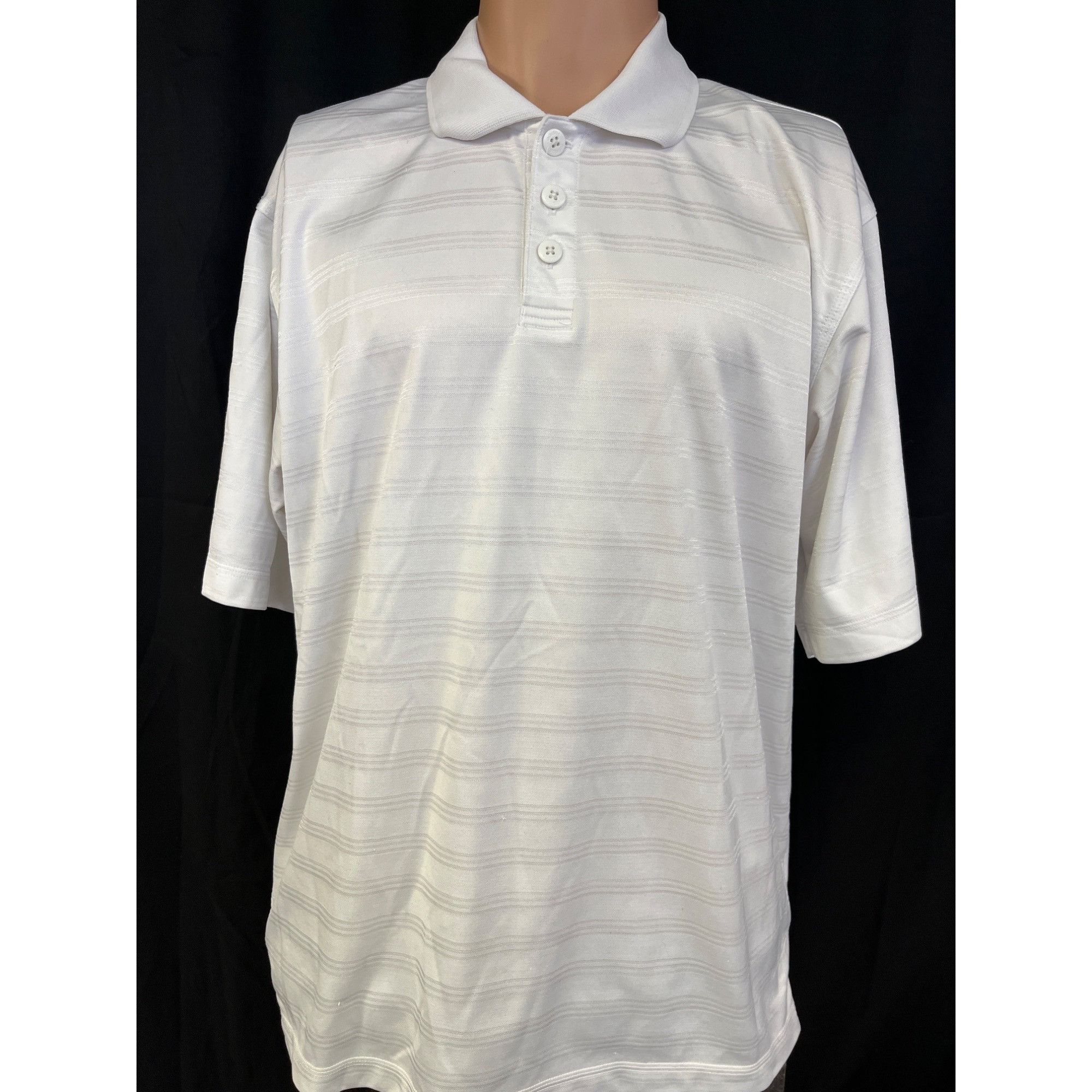 Adidas Adidas Climalite Men's White Striped Golf Shirt/Polo Size M Size US M / EU 48-50 / 2 - 1 Thumbnail