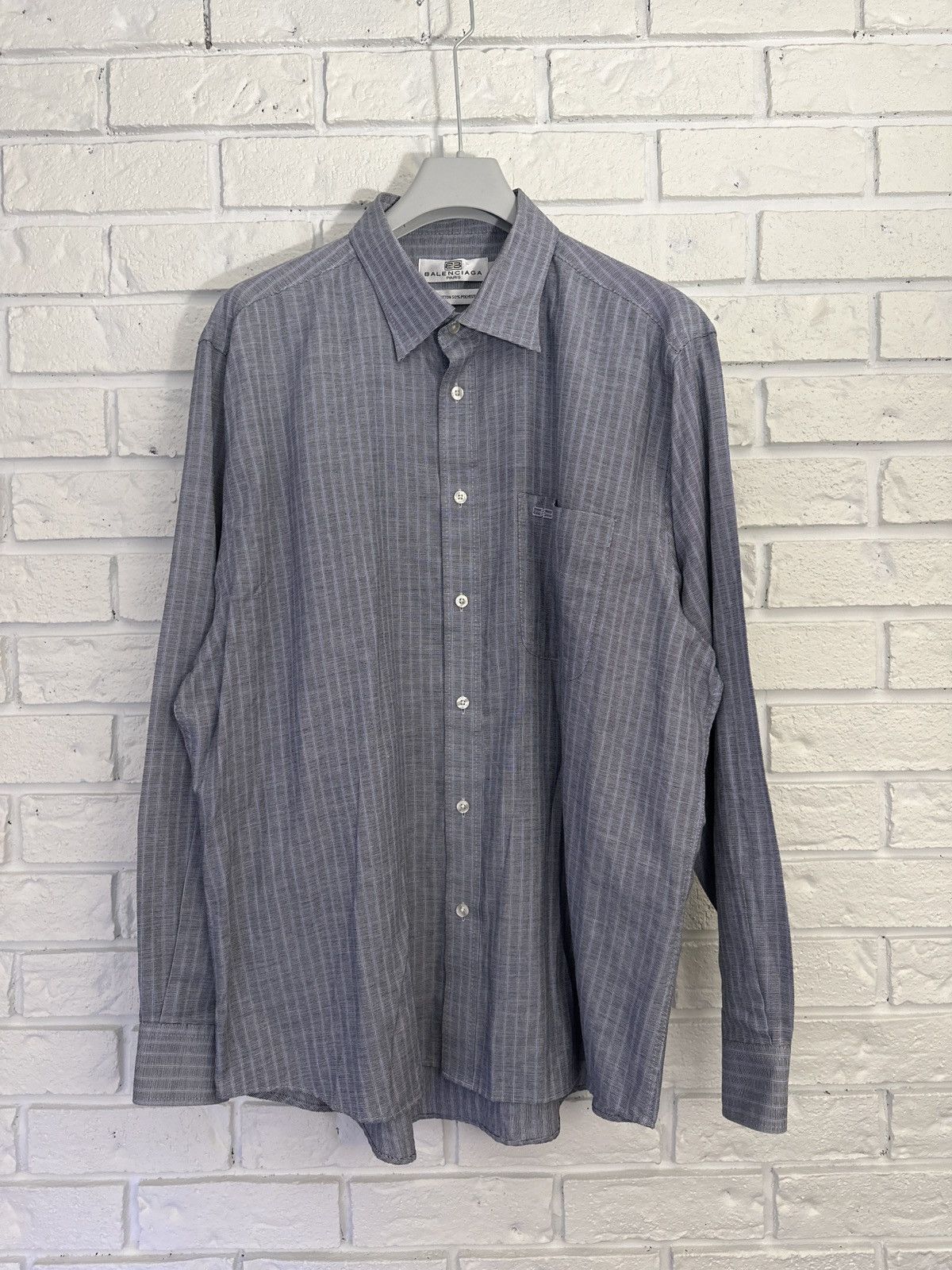 Balenciaga Men’s Fluid Oversized shirt in Light Blue