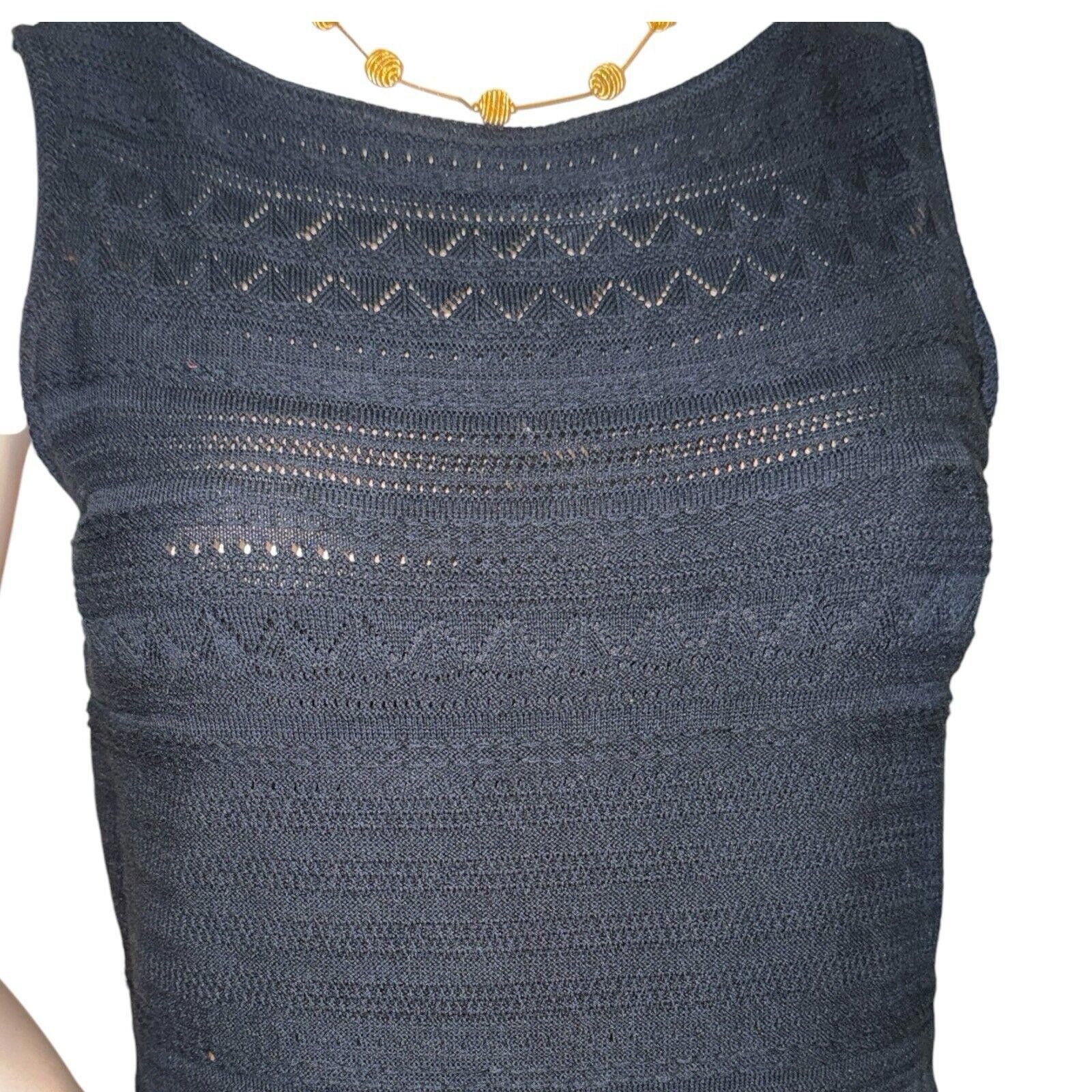 Polo Ralph Lauren NWT Ralph Lauren Black Pointelle Knit Sweater LBD Dress Sz M Size M / US 6-8 / IT 42-44 - 2 Thumbnail