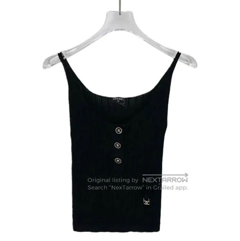 Chanel Chanel Black Ribbed Sleeveless Top . Size XXS / US 00 / IT 34 - 1 Thumbnail