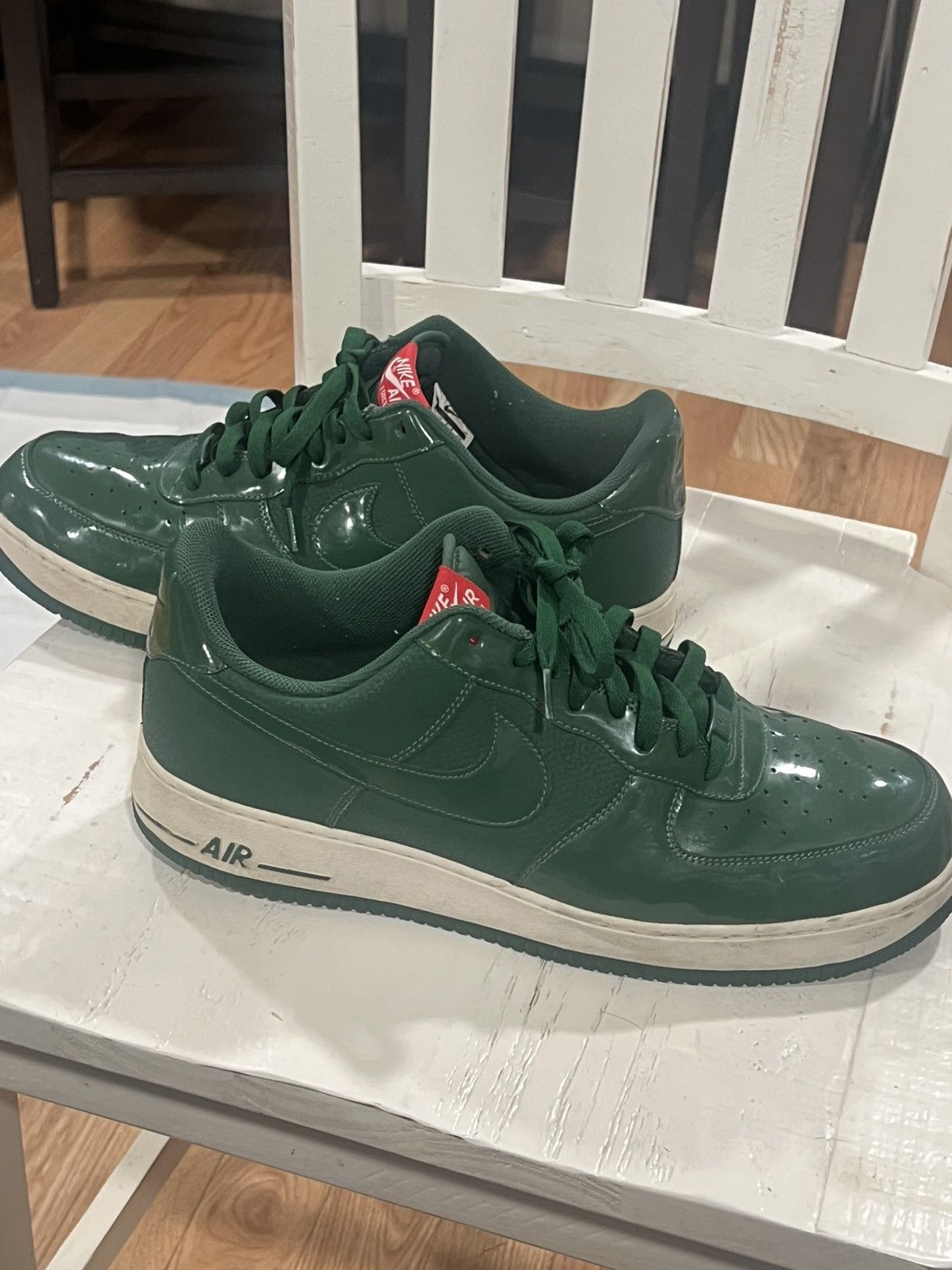 Nike Nike Air Force One 07’ Patent Leather “Gorge Green” Size US 14 / EU 47 - 5 Thumbnail