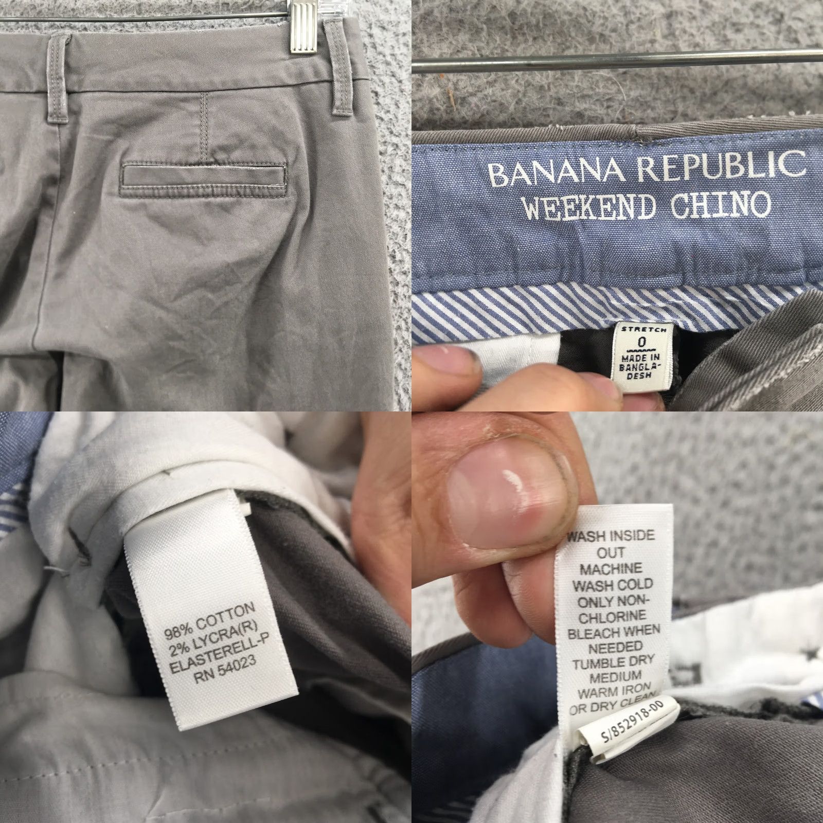 Banana Republic Banana Republic Weekend Chino Pants Womens 0 Gray Stretch Zip Pants Size 25" / US 0 / IT 36 - 9 Thumbnail