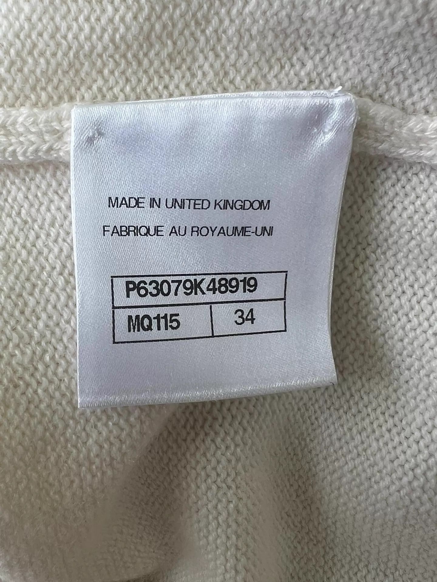 Chanel Chanel Cashmere Cardigan Cream Blue Trim 34 Size XS / US 0-2 / IT 36-38 - 7 Thumbnail