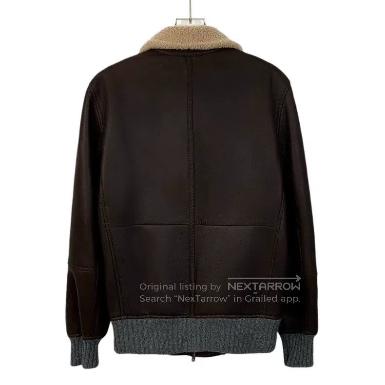 Brunello Cucinelli Brunello Cucinelli Wool leather collar zipper leather jack Size US XS / EU 42 / 0 - 2 Thumbnail