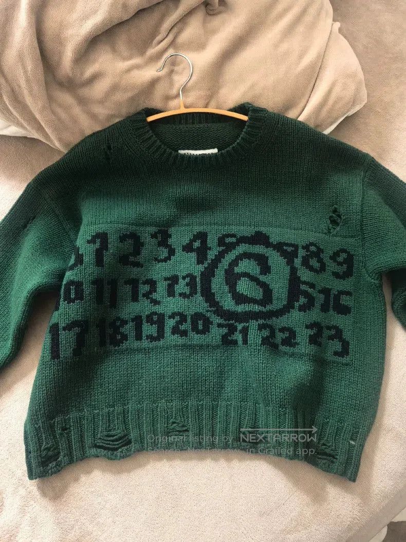 Maison Margiela MM6 Margiela Green Knit Sweater. Size US L / EU 52-54 / 3 - 1 Thumbnail
