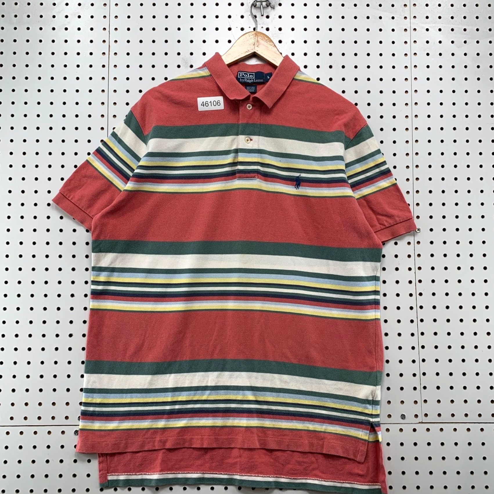 Polo Ralph Lauren VINTAGE Polo Ralph Lauren Shirt Men Large Red Green Striped 90s Mall Dad Preppy Size US L / EU 52-54 / 3 - 2 Thumbnail