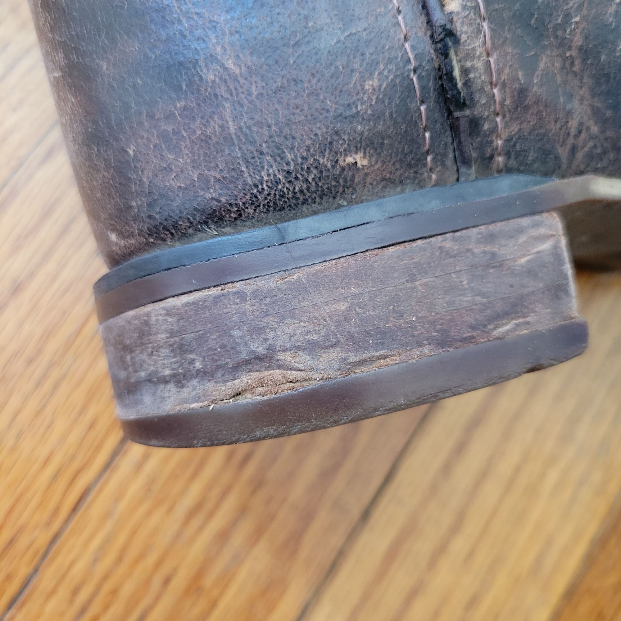 Other Old West Leather Cowboy Boots 5D Square Toe Western Grunge Size US 6.5 / IT 36.5 - 8 Thumbnail