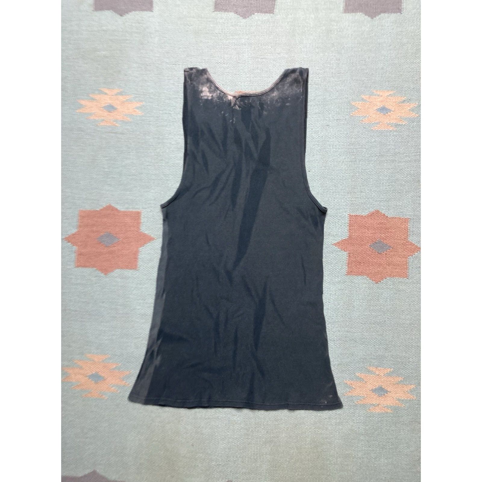 Fruit Of The Loom Fruit of the Loom ribbed tank top beater shirt faded black cotton soft goth XL Men's T-Shirt Size US XL / EU 56 / 4 - 7 Thumbnail