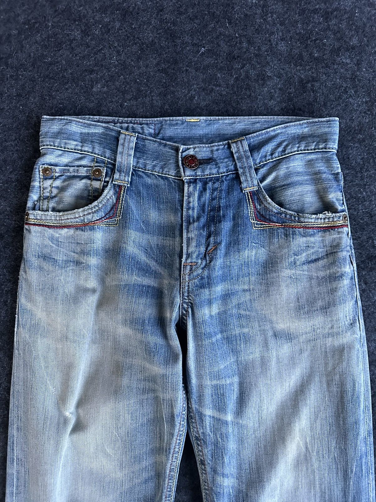 Edwin Vintage 90s Edwin 503 Blue Trip Blue Denim 28x31 D375 Size US 28 / EU 44 - 3 Thumbnail