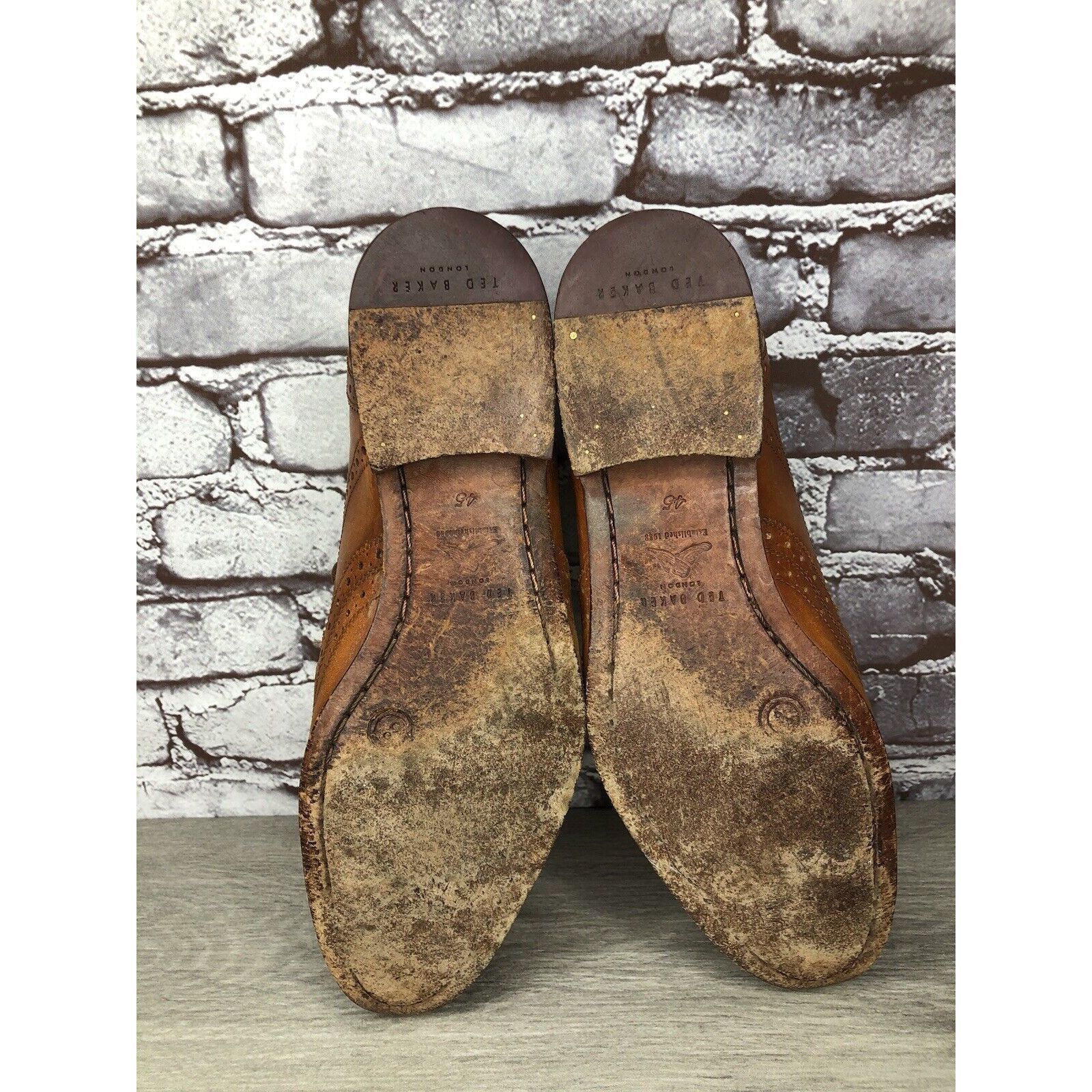 Ted Baker Ted Baker London Gryene Chili Brown Leather Derby Wingtip Ox Size US 12 / EU 45 - 21 Thumbnail