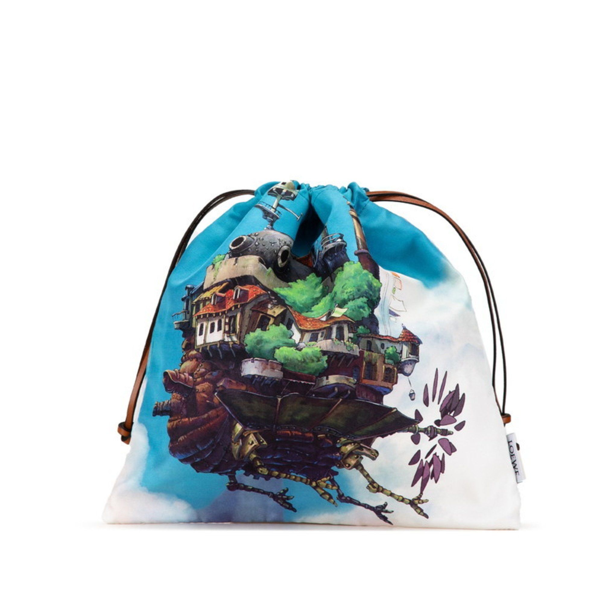 Loewe LOEWE Ghibli Collaboration Howl's Moving Castle Pouch Blue White Multicolor Canvas Leather Women's Size ONE SIZE - 1 Thumbnail