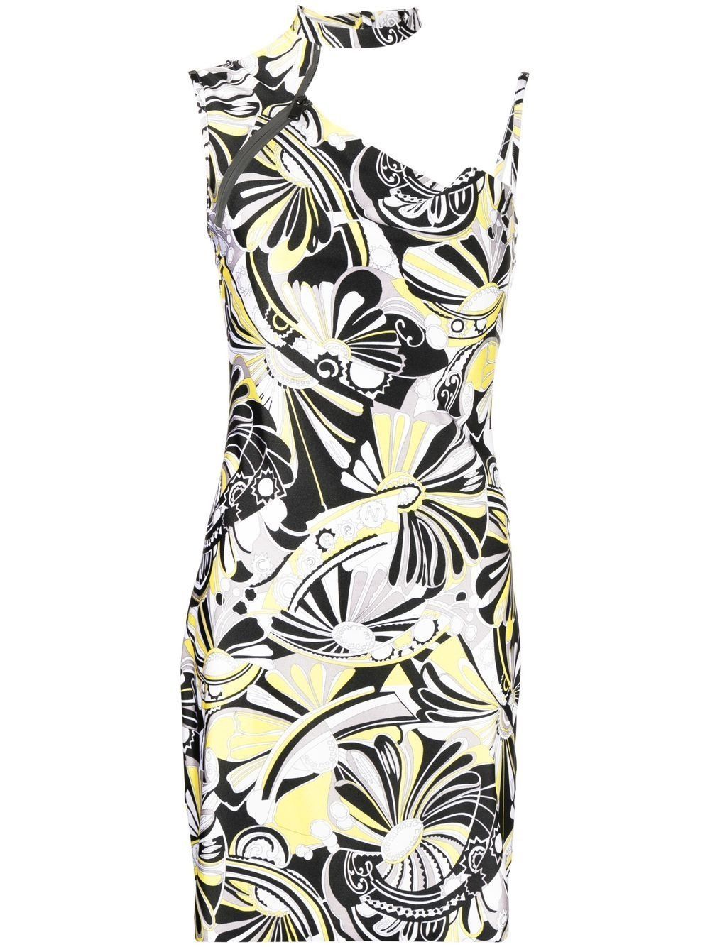 Coperni o1mle1224 Asymmetric Neck Mini Dress in Multicolor Size S / US 4 / IT 40 - 1 Thumbnail