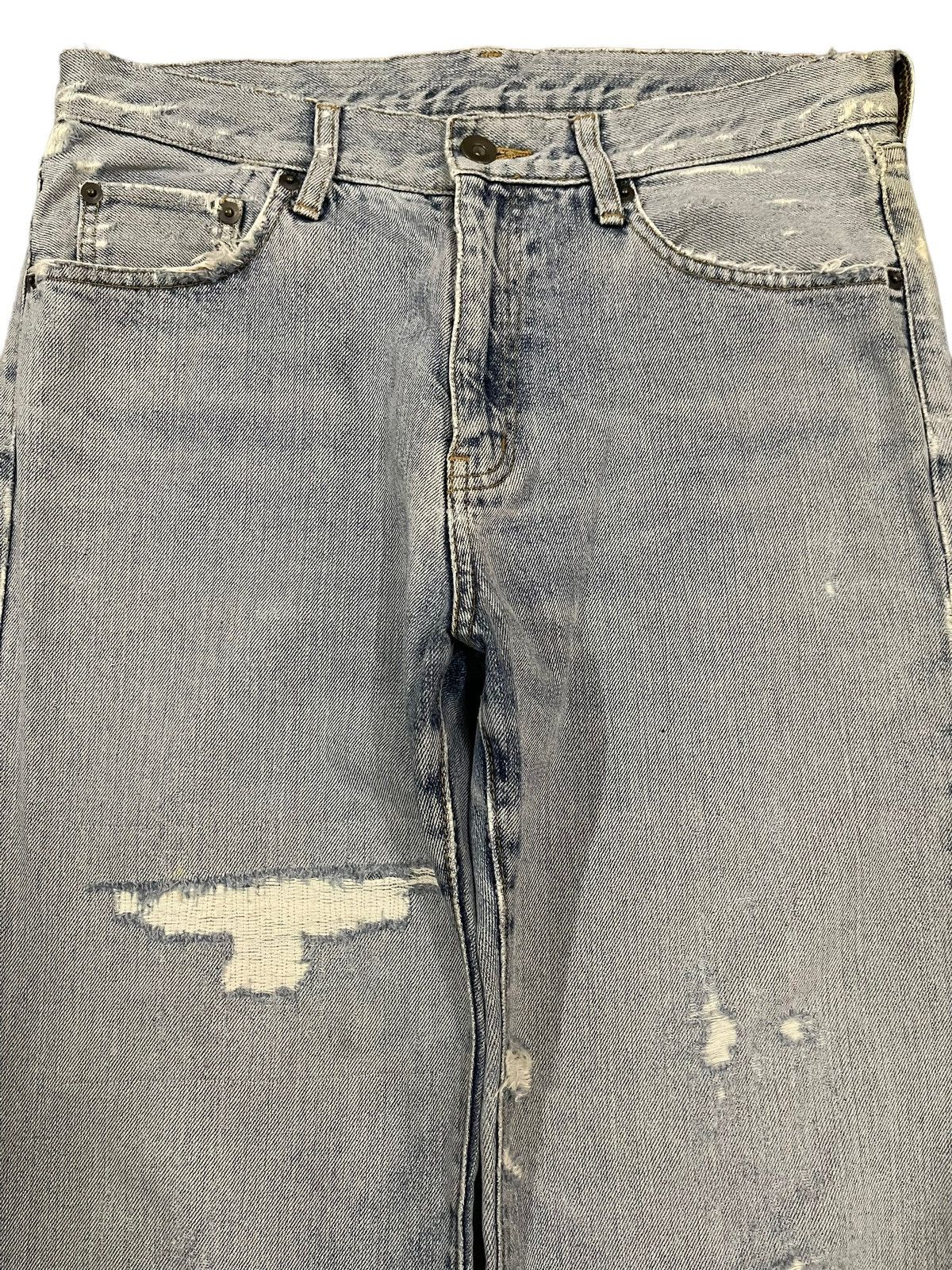 Uniqlo Vintage Japanese Uniqlo Blue Wash Distress Loose Jeans Size US 30 / EU 46 - 3 Thumbnail
