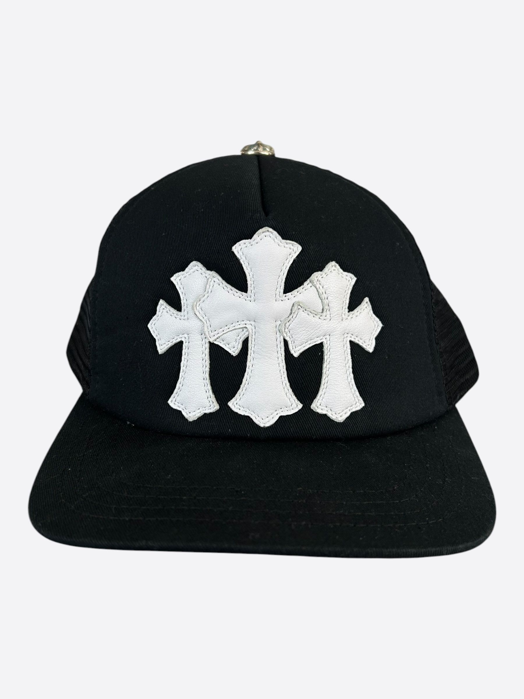 Chrome Hearts White Cross Patch CH Black Snapback Hat | Grailed