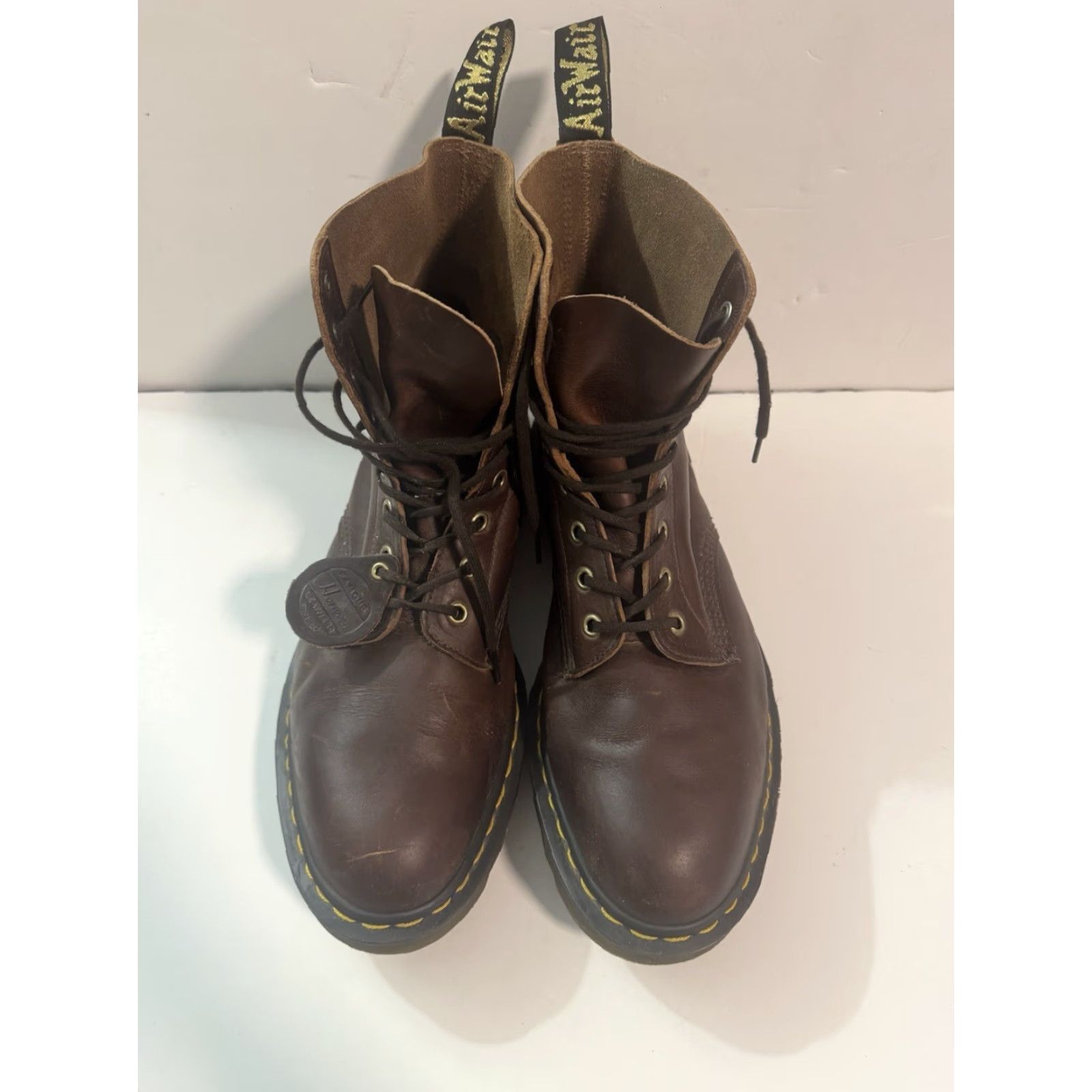 Dr. Martens VINTAGE Dr. Martens 1460 Made England Horween Leather Boots Brown Discontinued Size 13 Mens Leather Boots Size US 13 / EU 46 - 4 Thumbnail