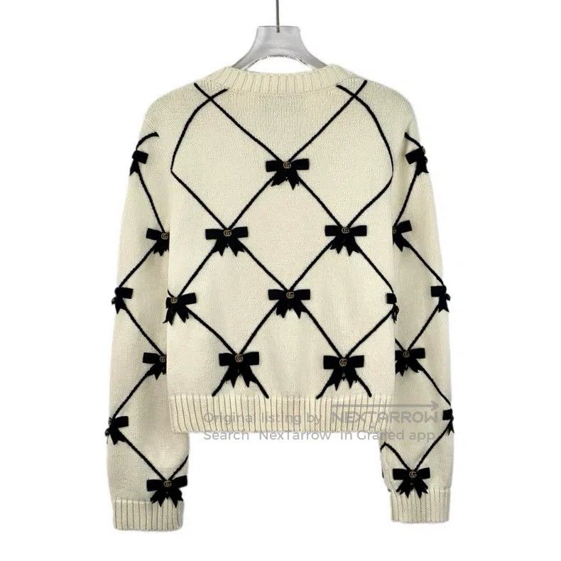 Gucci Gucci Beige bow decoration cotton round neck single-breast Size M / US 6-8 / IT 42-44 - 2 Thumbnail