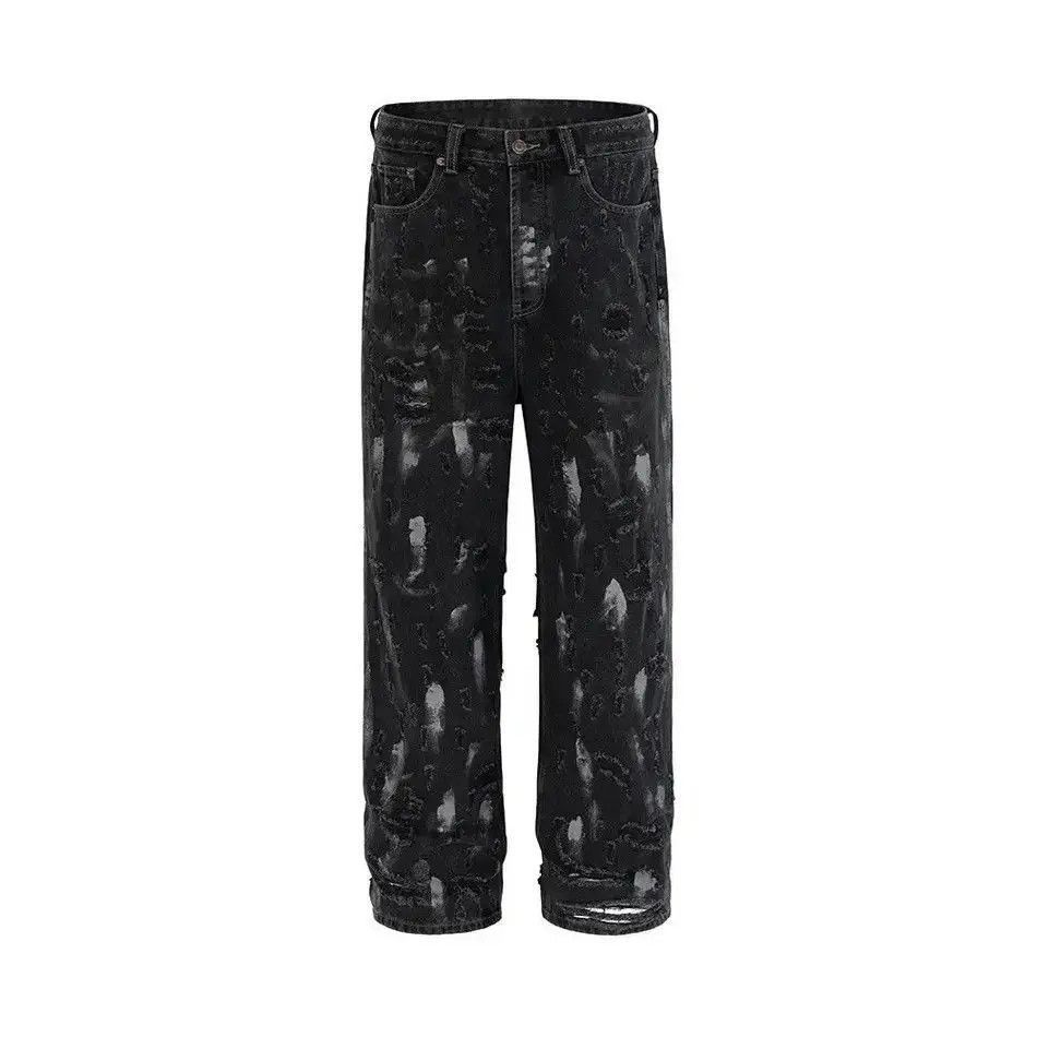 Japanese Brand Damaged Ripped Hole Jeans Y2k Baggy Trousers Oversized Pants Size US 32 / EU 48 - 4 Thumbnail