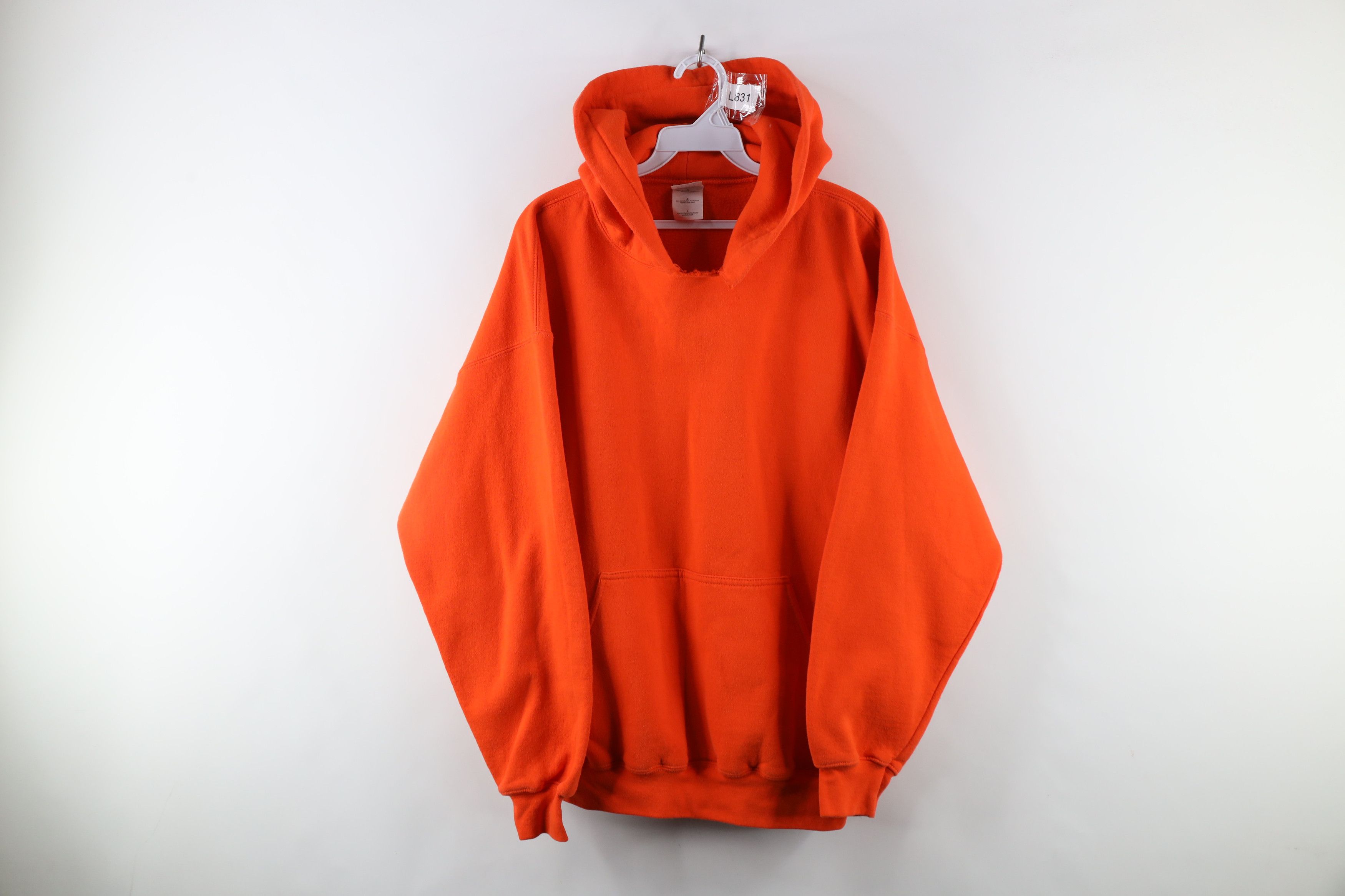 Vintage Vintage 90s Streetwear Blank Heavyweight Hoodie Orange Size US L / EU 52-54 / 3 - 1 Thumbnail