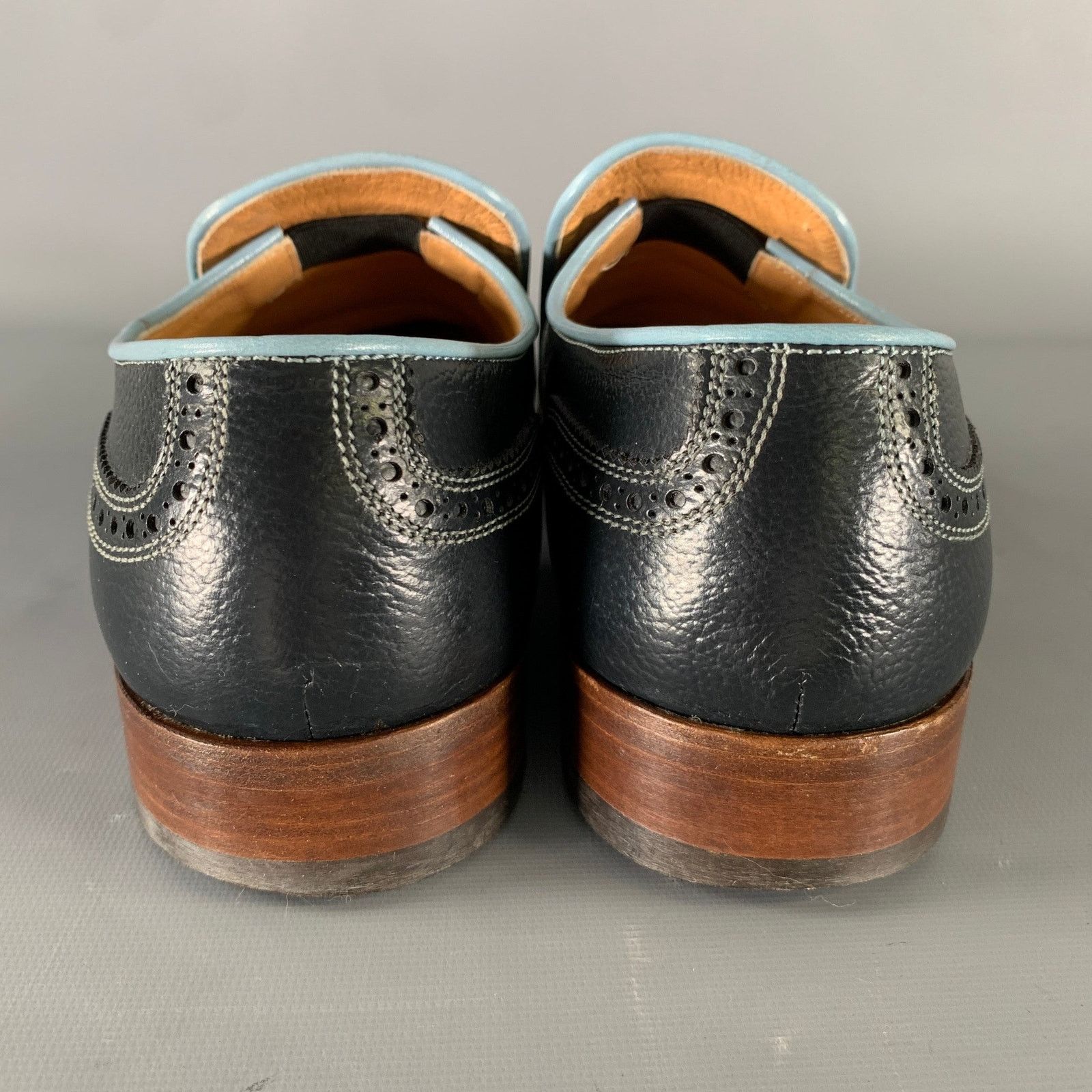 Miu Miu MIU MIU Size 9 Navy Light Blue Leather Spectator Loafers Size US 9 / EU 42 - 3 Thumbnail