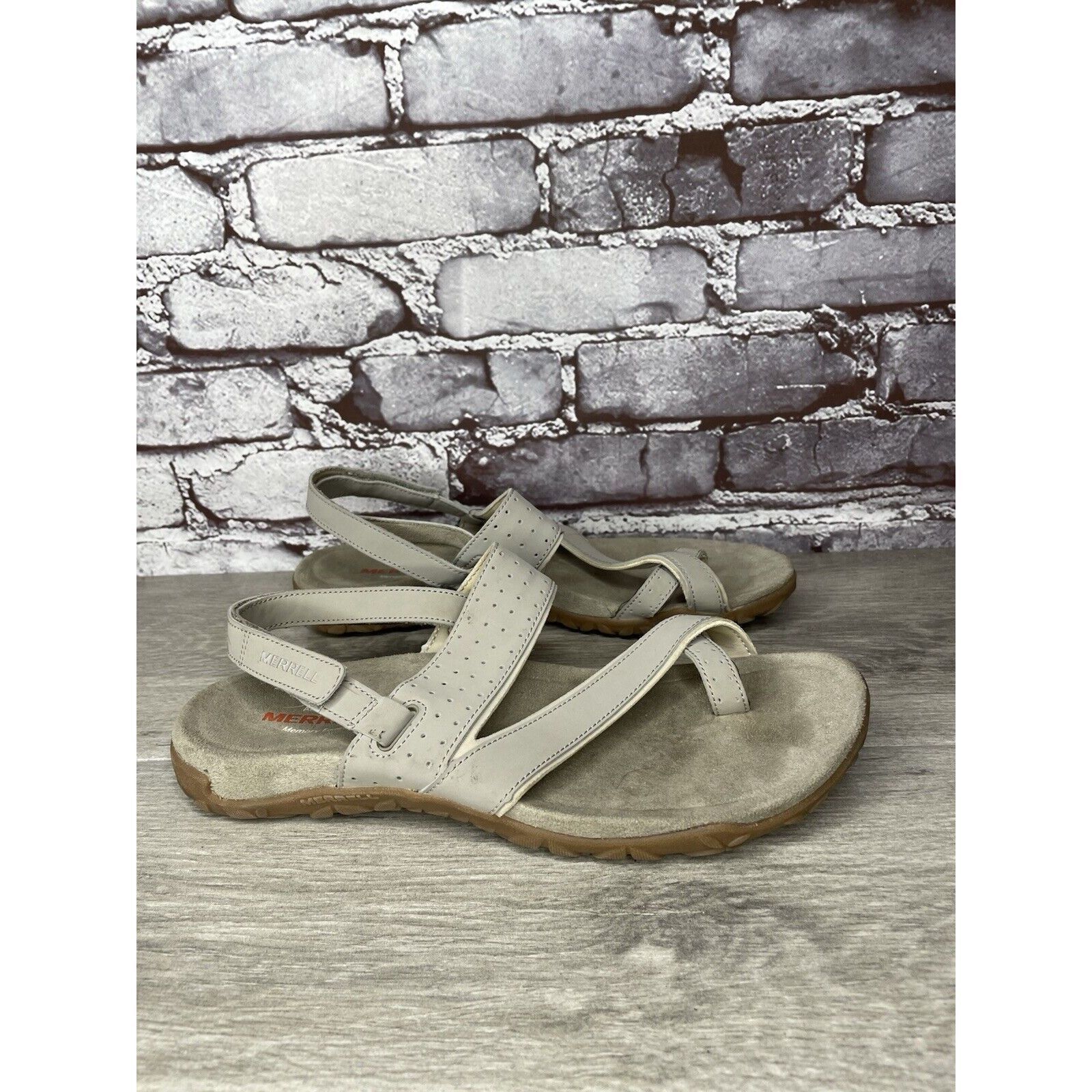 Merrell Merrell Aluminum Grey Suede Synthetic Toe Strap Foam Sandals Size US 9 / IT 39 - 3 Thumbnail