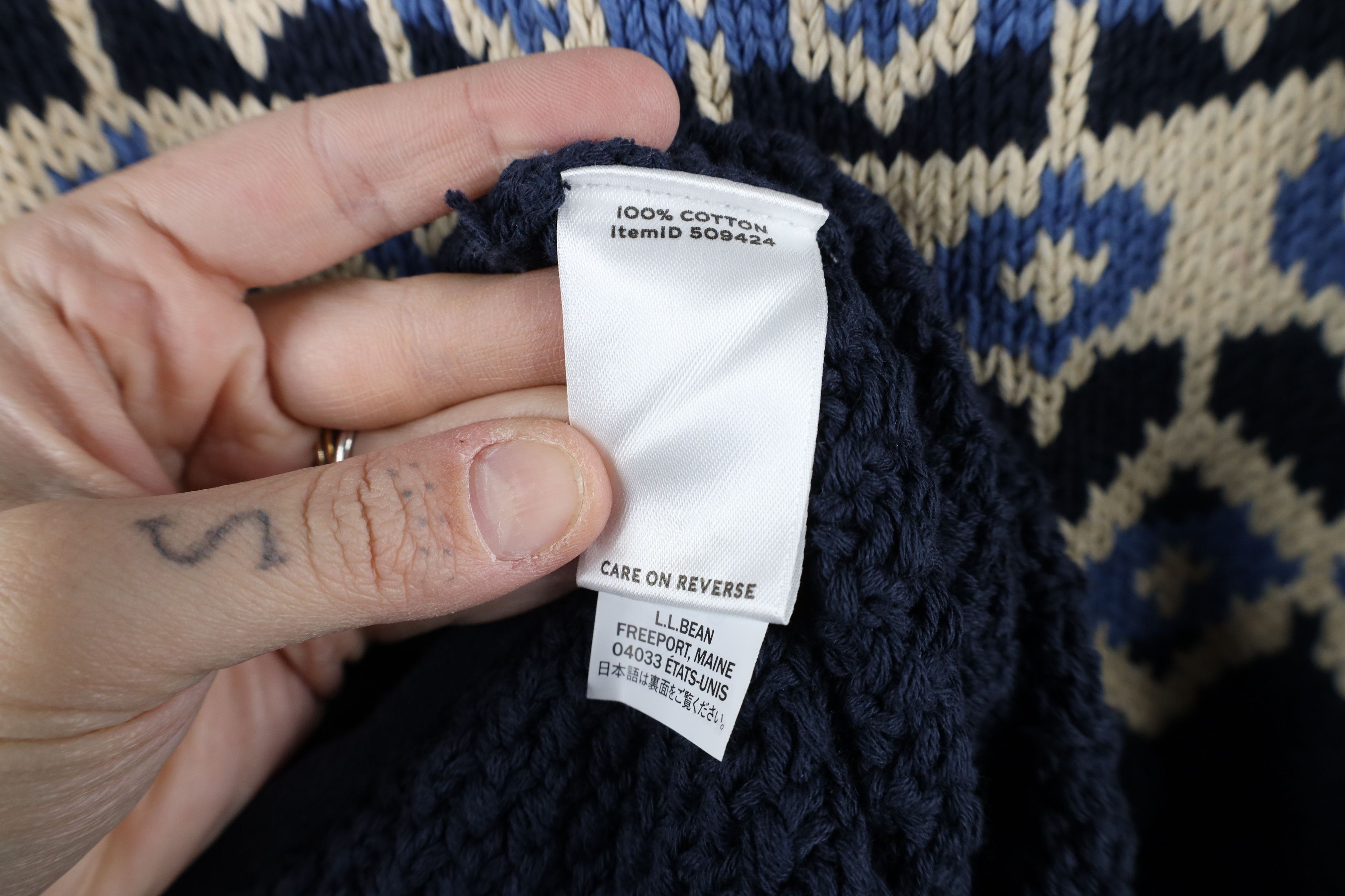L.L. Bean × Vintage Vintage LL Bean Heavy Fair Isle Chunky Fisherman Sweater Size L / US 10 / IT 46 - 9 Thumbnail