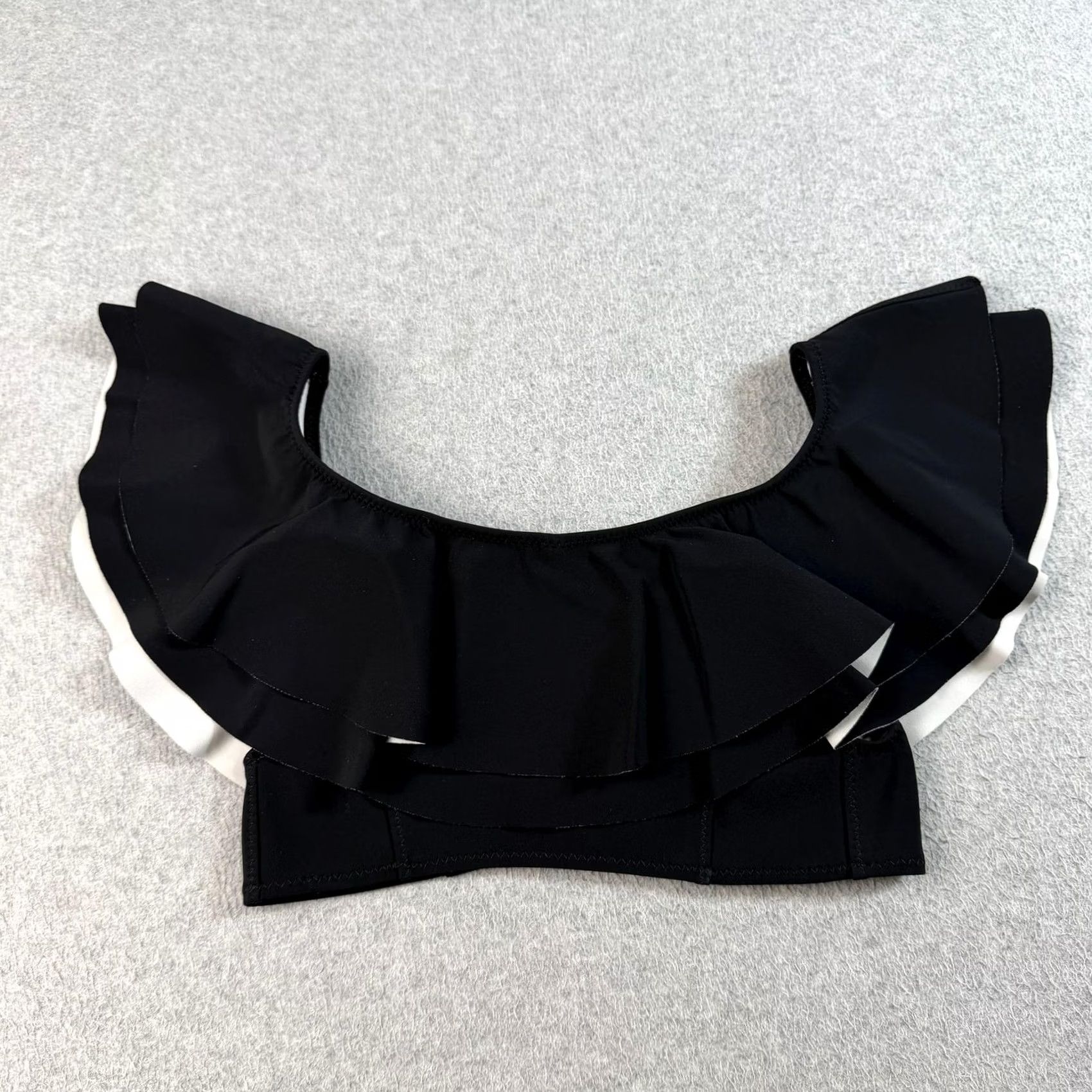Lisa Marie Fernandez Lisa Marie Fernandez Bikini Top Women M Black Ruffle Bandeau Swim Cruise - 2 Piece Set Size M / US 6-8 / IT 42-44 - 2 Thumbnail