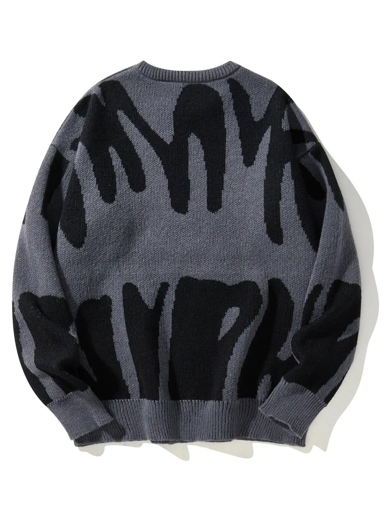 Vintage Irregular Jacquard Pattern Pullover Sweater Size US L / EU 52-54 / 3 - 3 Thumbnail