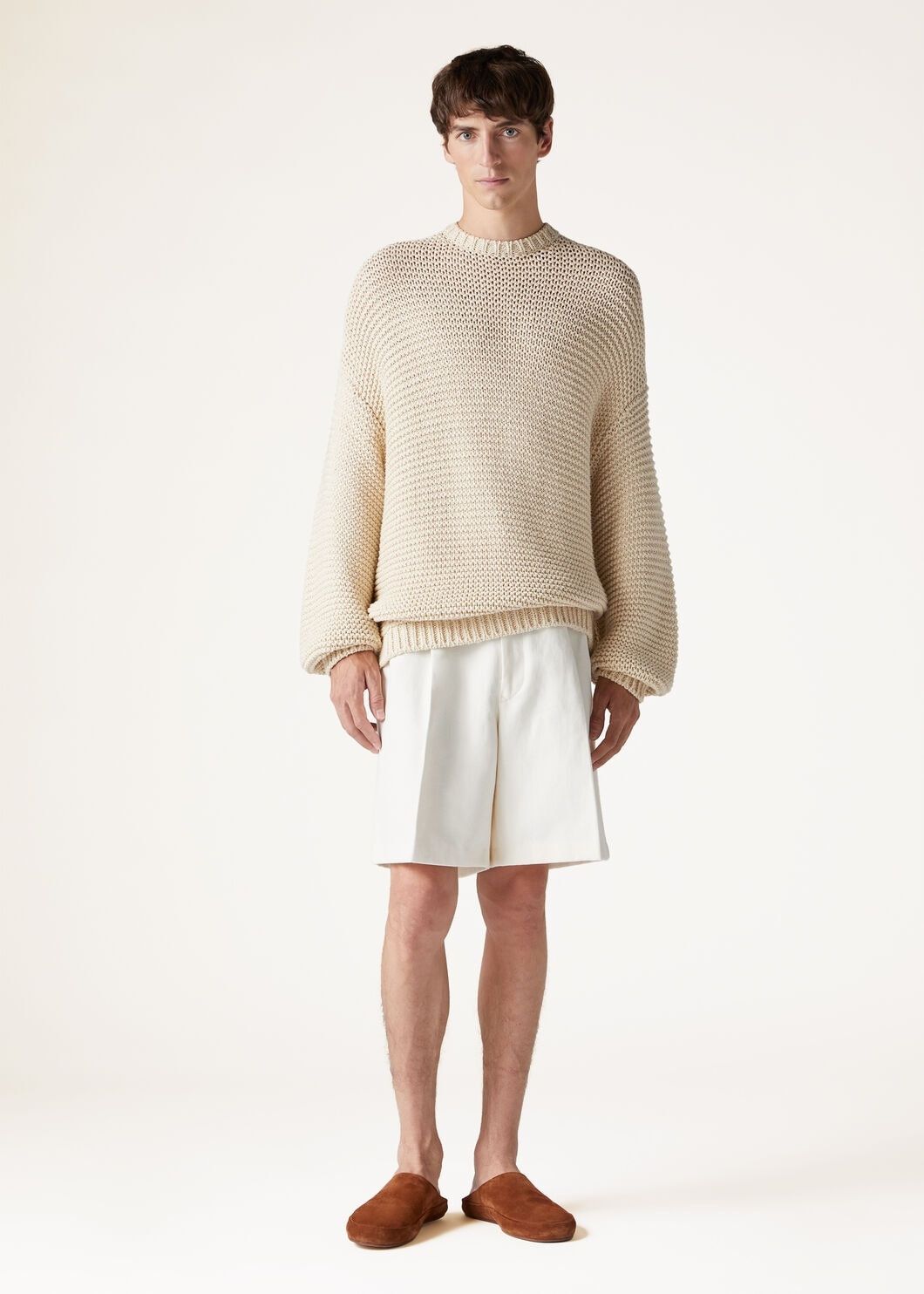 Loro Piana o1w1db10125 FAO0537 Hida Crewneck Sweater in Cream Size US M / EU 48-50 / 2 - 5 Thumbnail
