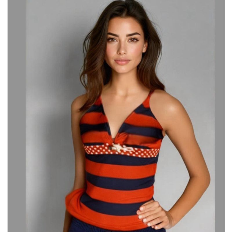 Tommy Hilfiger Tommy Hilfiger Nautical Striped Polka Dot Tankini Swim Top Size ONE SIZE - 1 Thumbnail